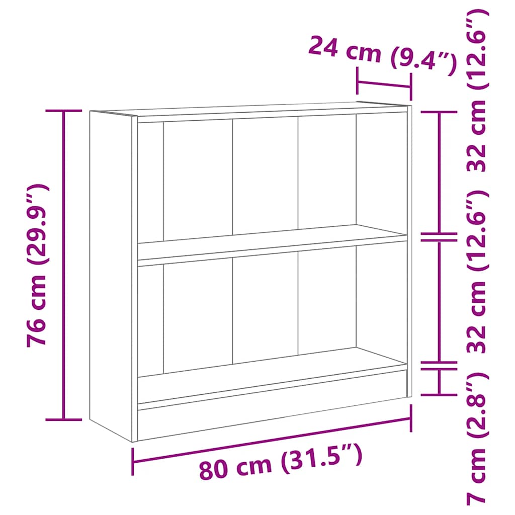 Bücherregal Weiß 40x24x75 cm Holzwerkstoff
