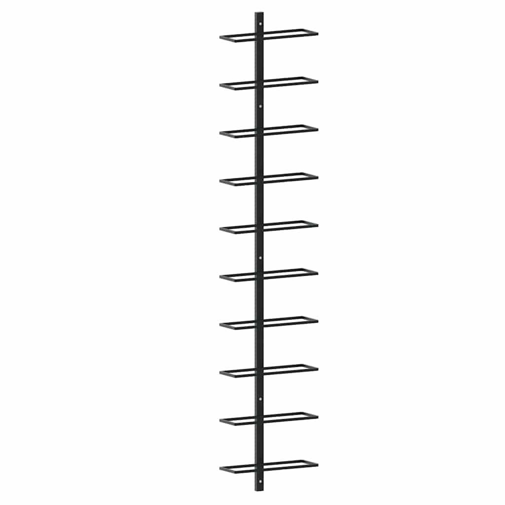 Wand-Weinregal für 9 Flaschen Schwarz Eisen