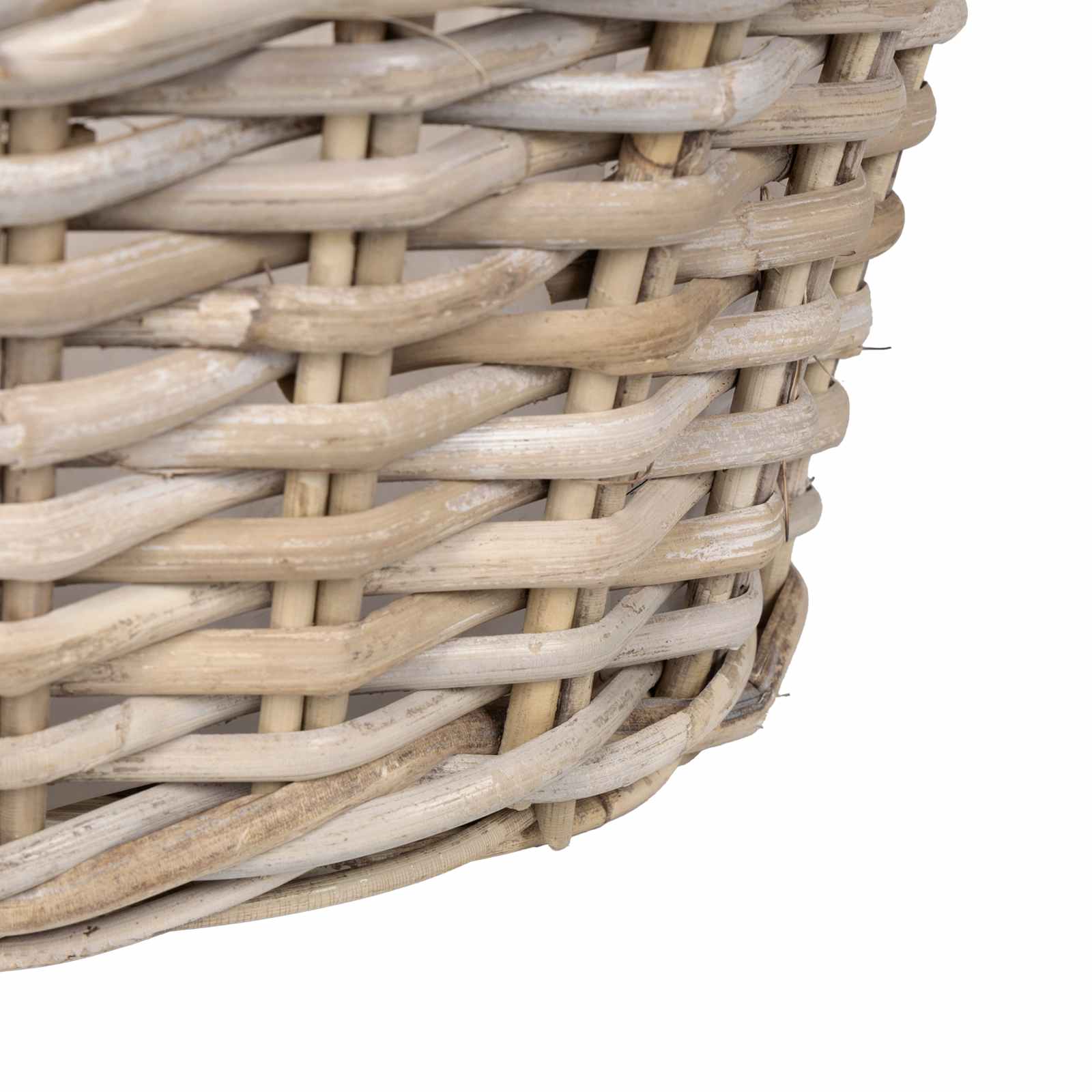Blumentopfkorb mit Speicher 2 Stk. Natürliches Grau Kubu Rattan