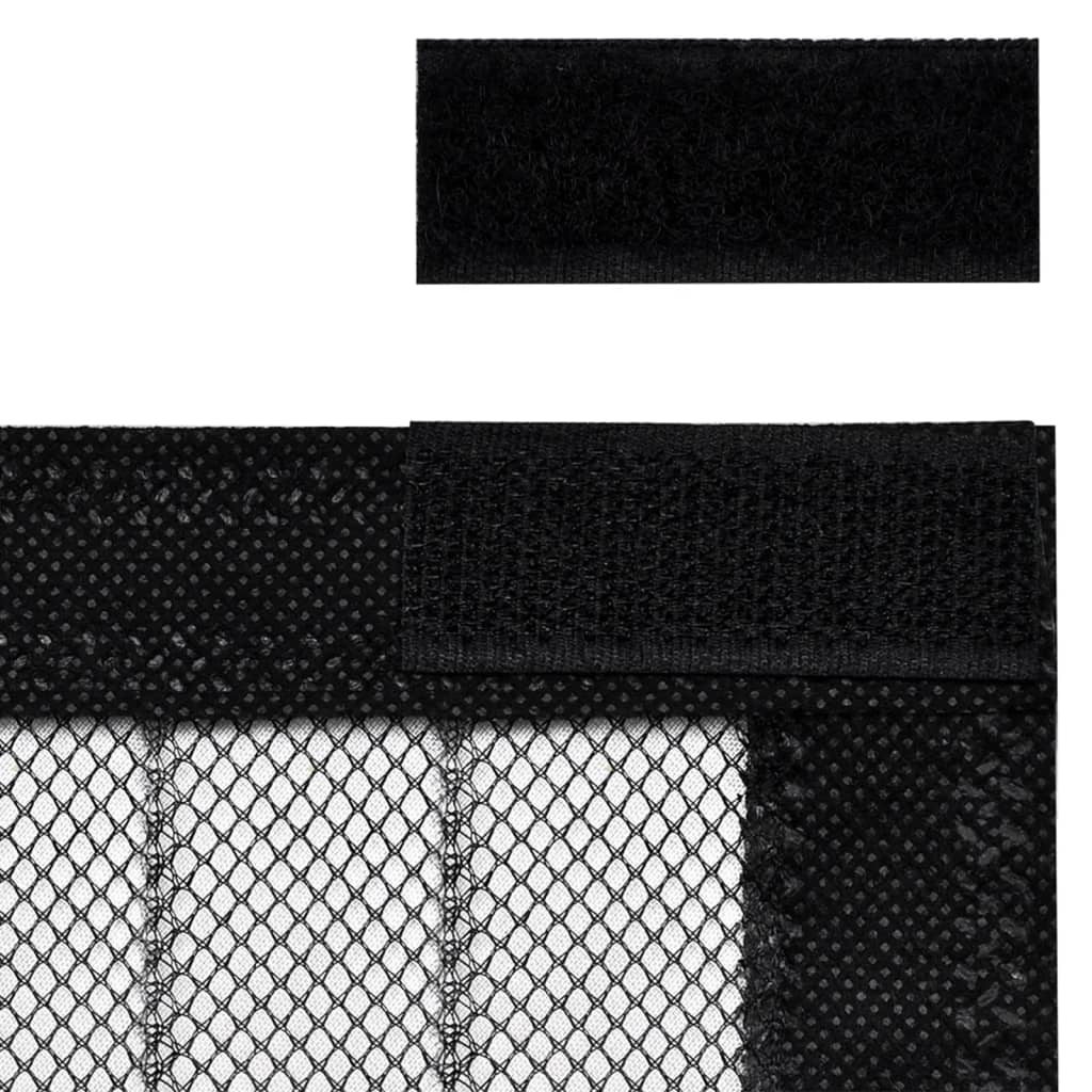 Fliegengitter-Türvorhänge 2 Stk. Magnet Schwarz 200x80 cm