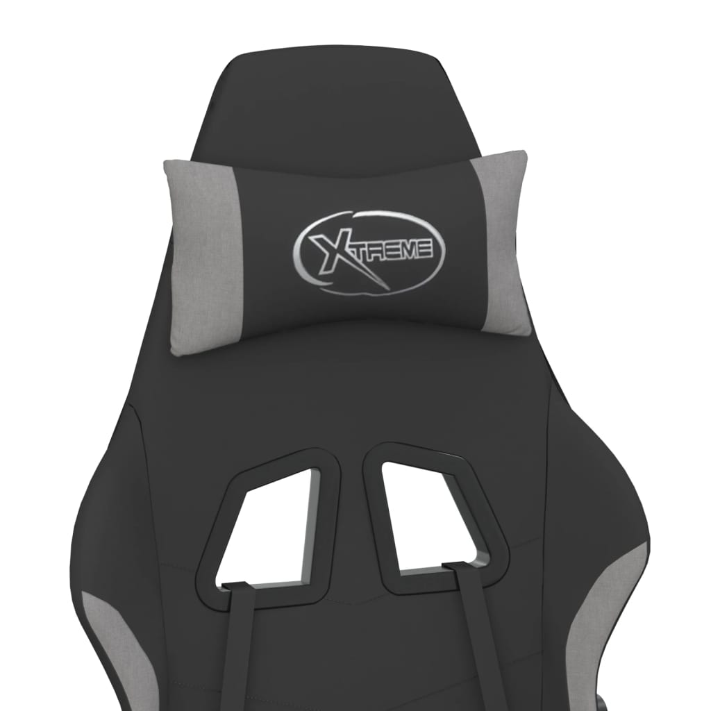 Gaming-Stuhl mit Massagefunktion Schwarz und Creme Stoff