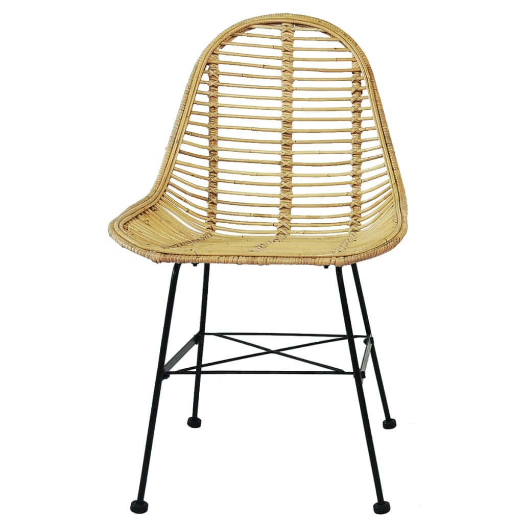 Esszimmerstühle 2 Stk. Natur Rattan