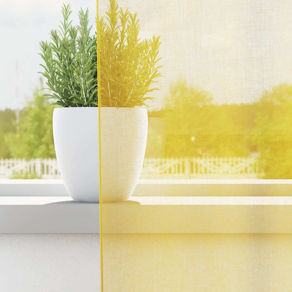 Voile Vorhänge mit Ösen 2 Stk. Apfelgrün 140x140 cm