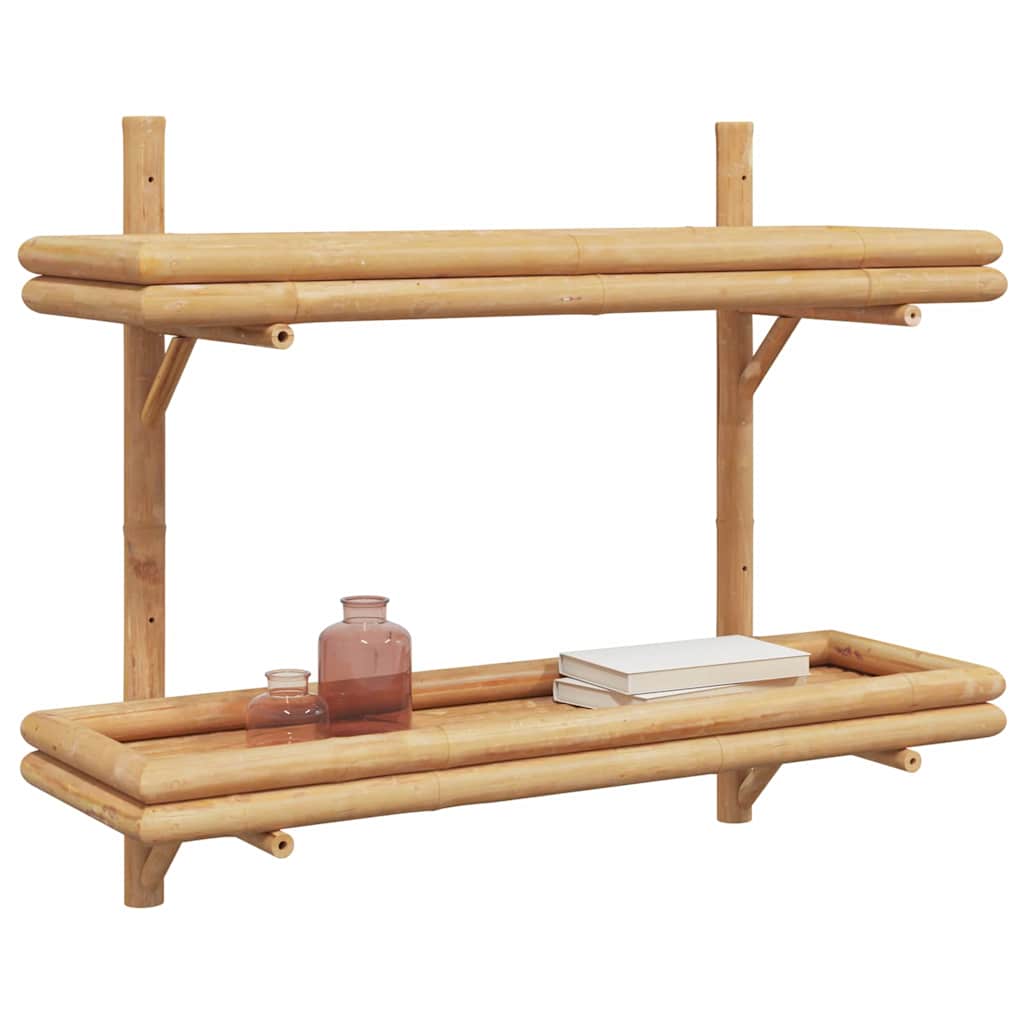 Wandregal mit Regal Wandmontiert Braun 39 x 26 x 60 cm Bambus