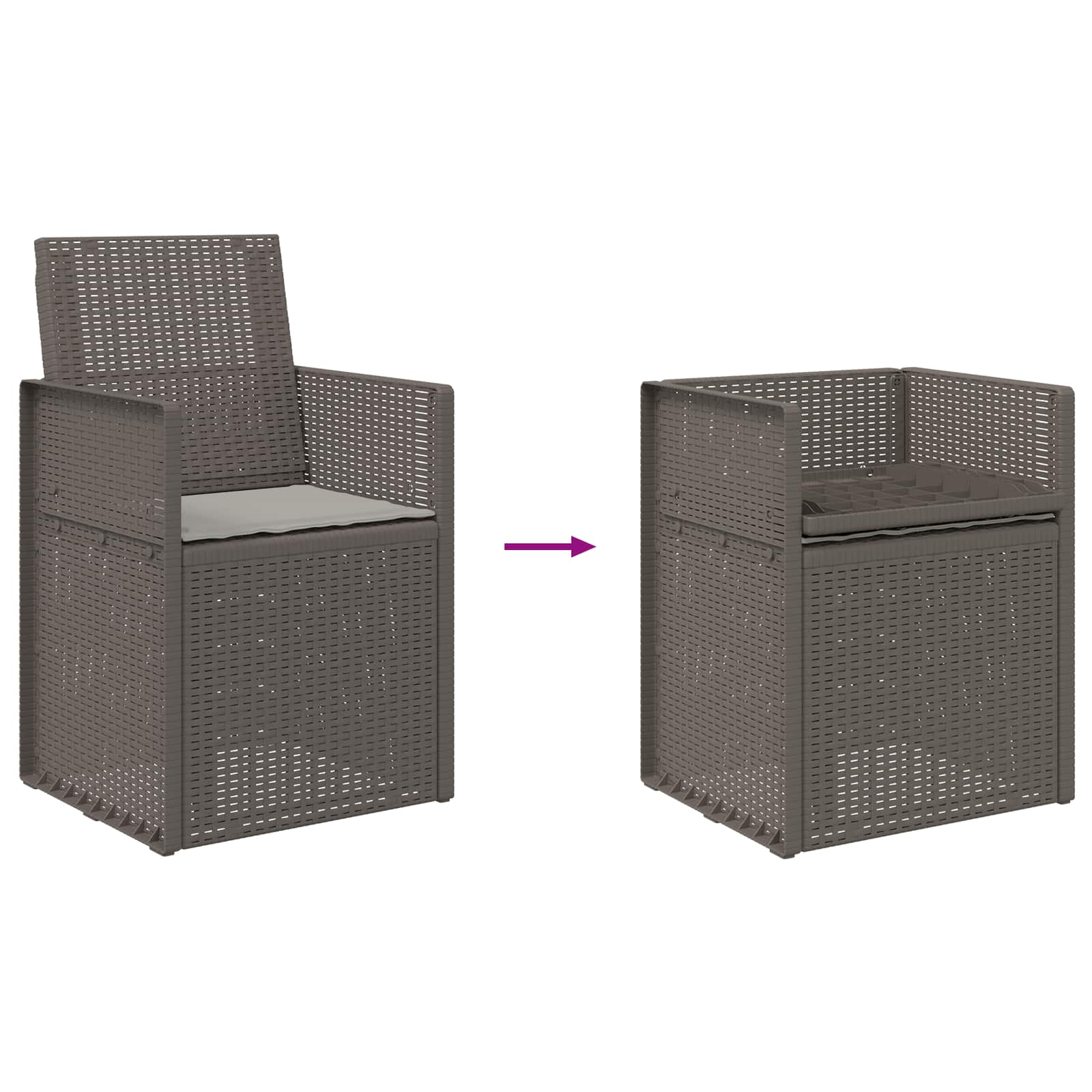 Garten Esszimmerstühle 2 pcs Weiß und Hellgrau PP