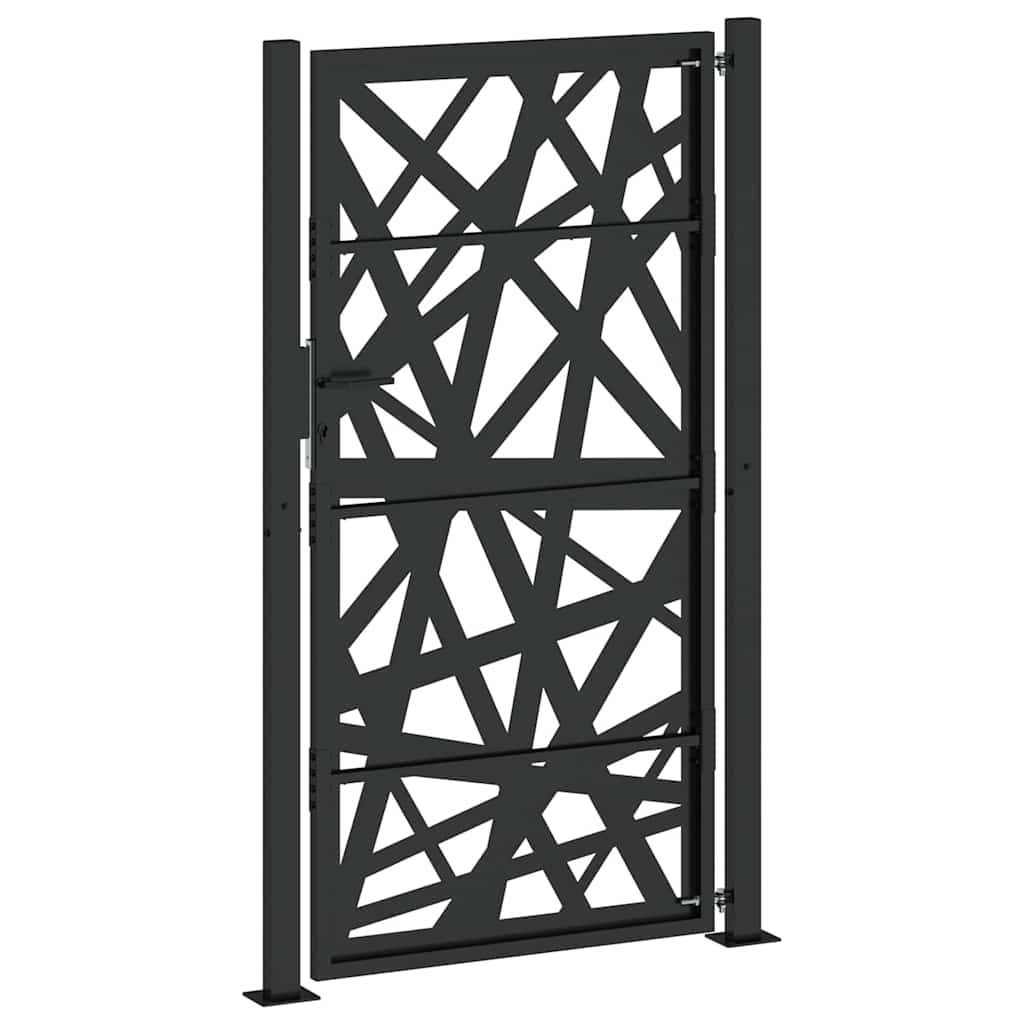 Gartentor Schwarz 100x100 cm Stahl Lichtdesign