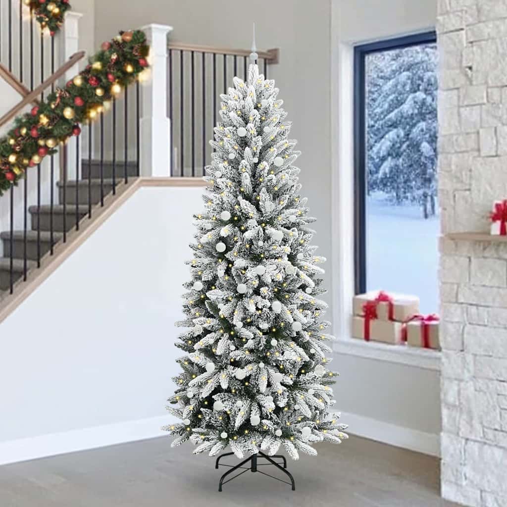Künstlicher Weihnachtsbaum mit 150 LEDs mit Ständer Weiß 120 cm