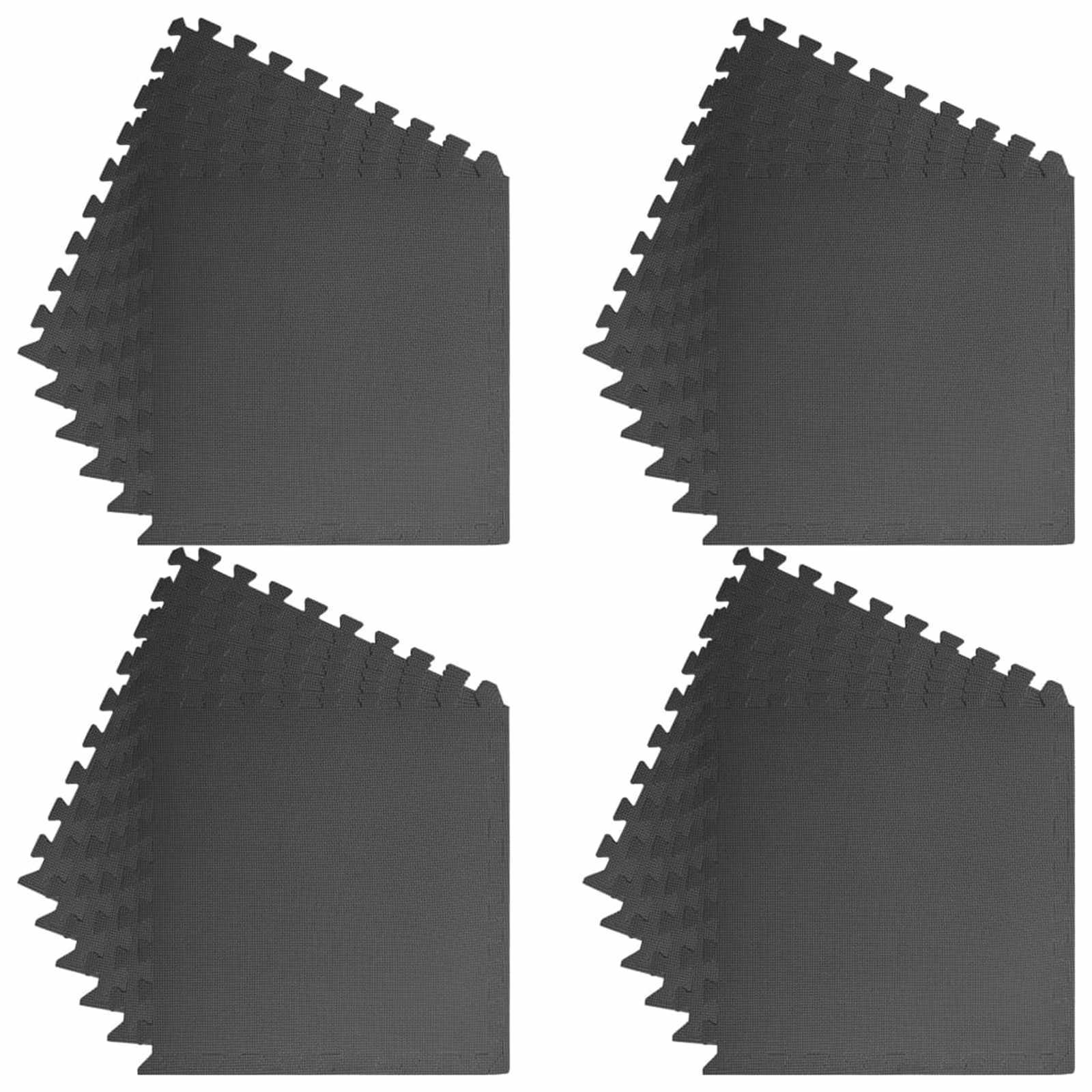Pool Bodenteppich 6 pcs Schwarz 2,16 ㎡ EVA-Schaum