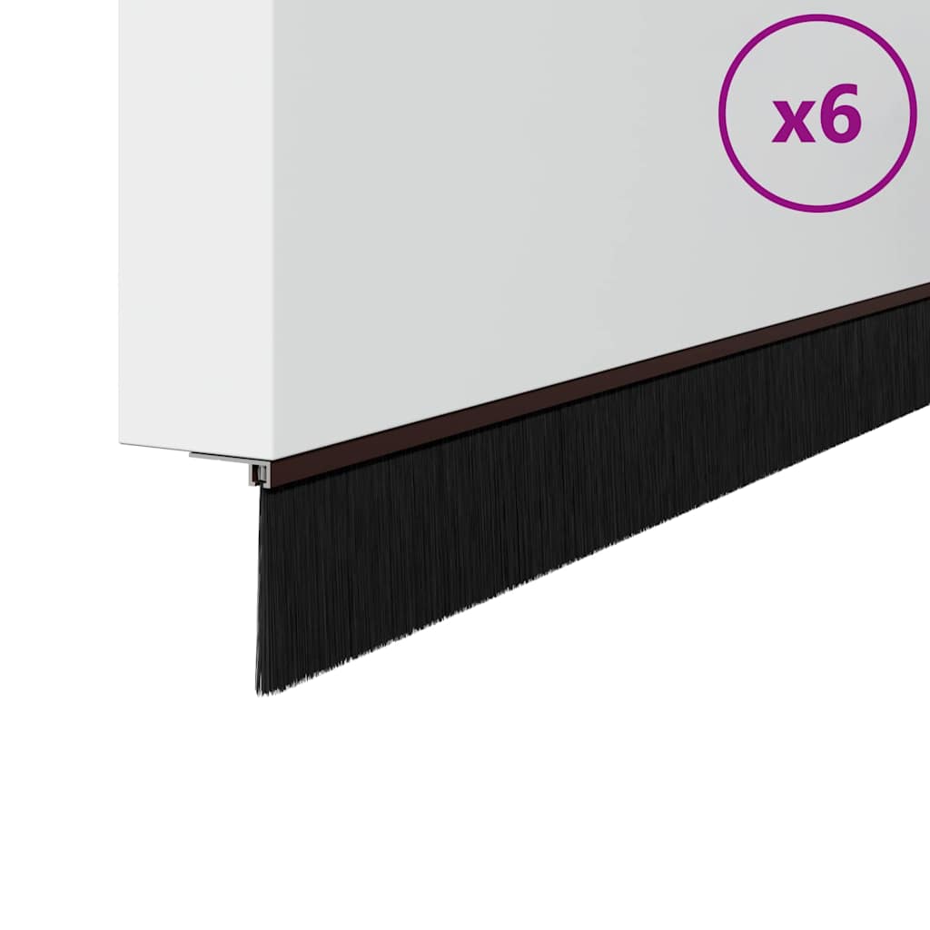 Aufsteck Türbürstendichtungen 2 pcs Braun 100 cm
