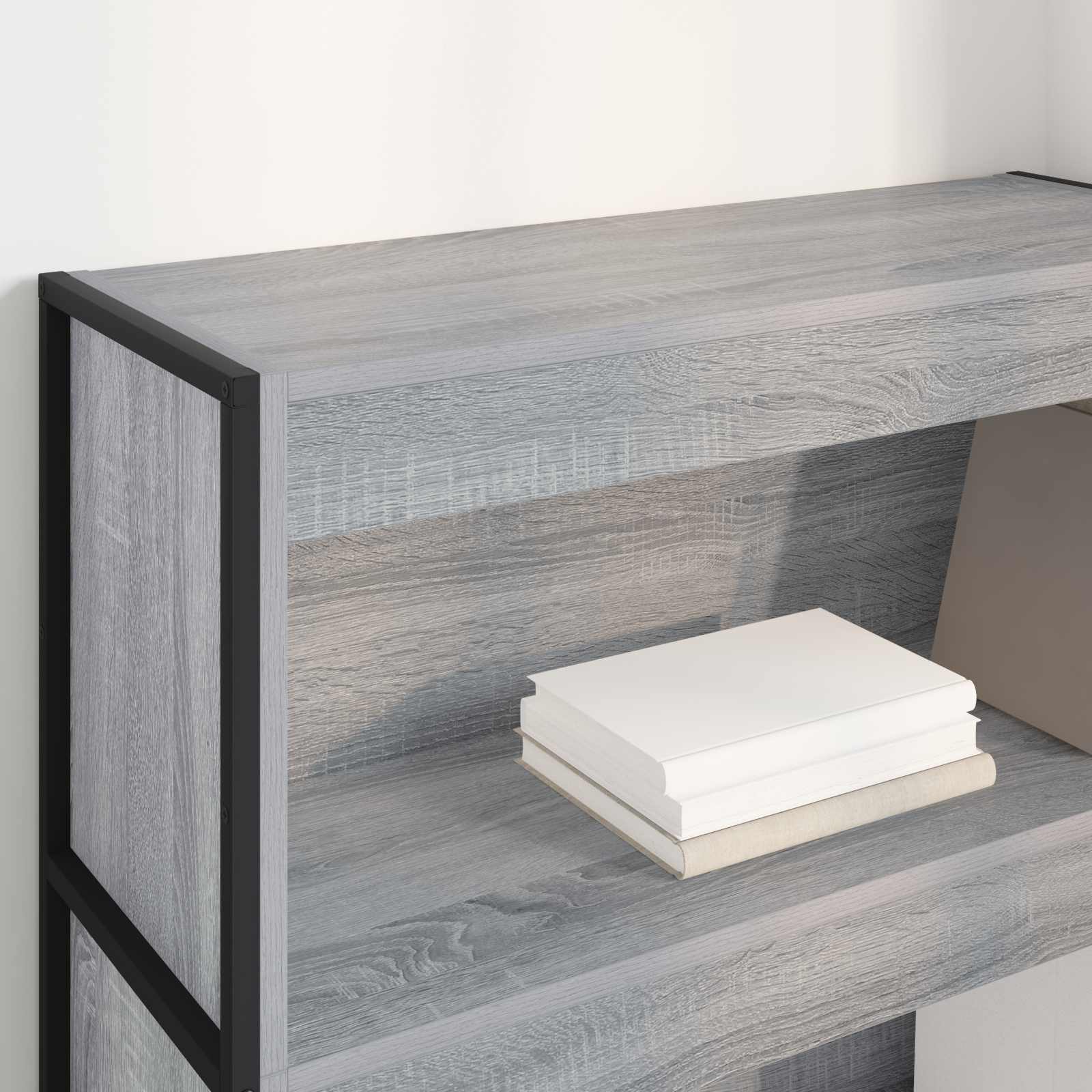 Bücherregal 2 pcs Schwarz Eichen-Optik 60 x 30 x 189,5 cm