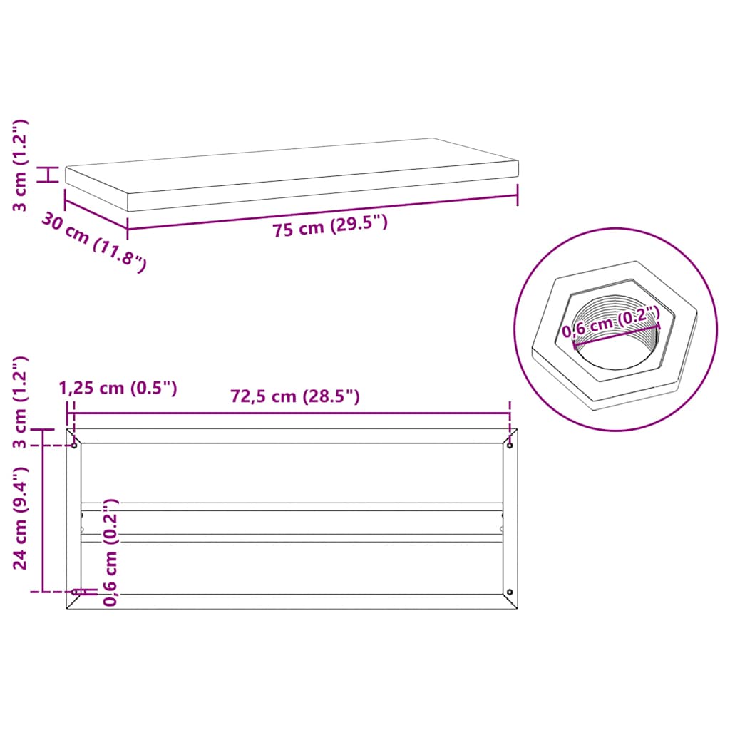 Wandregale 2 Stk. 100x40 cm Silbern Edelstahl