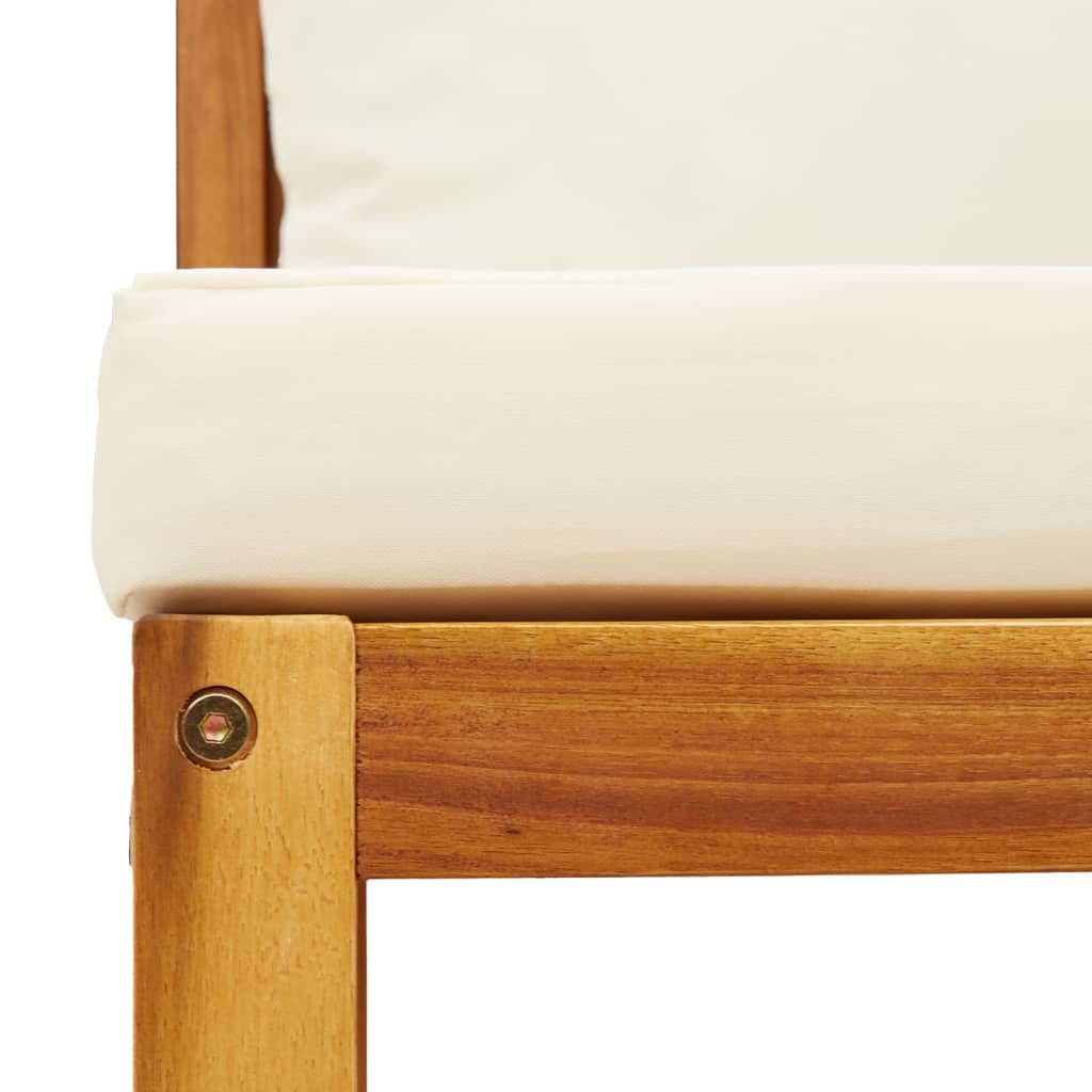 6-tlg. Gartensofa-Set mit Kissen Holz Akazie & Seil