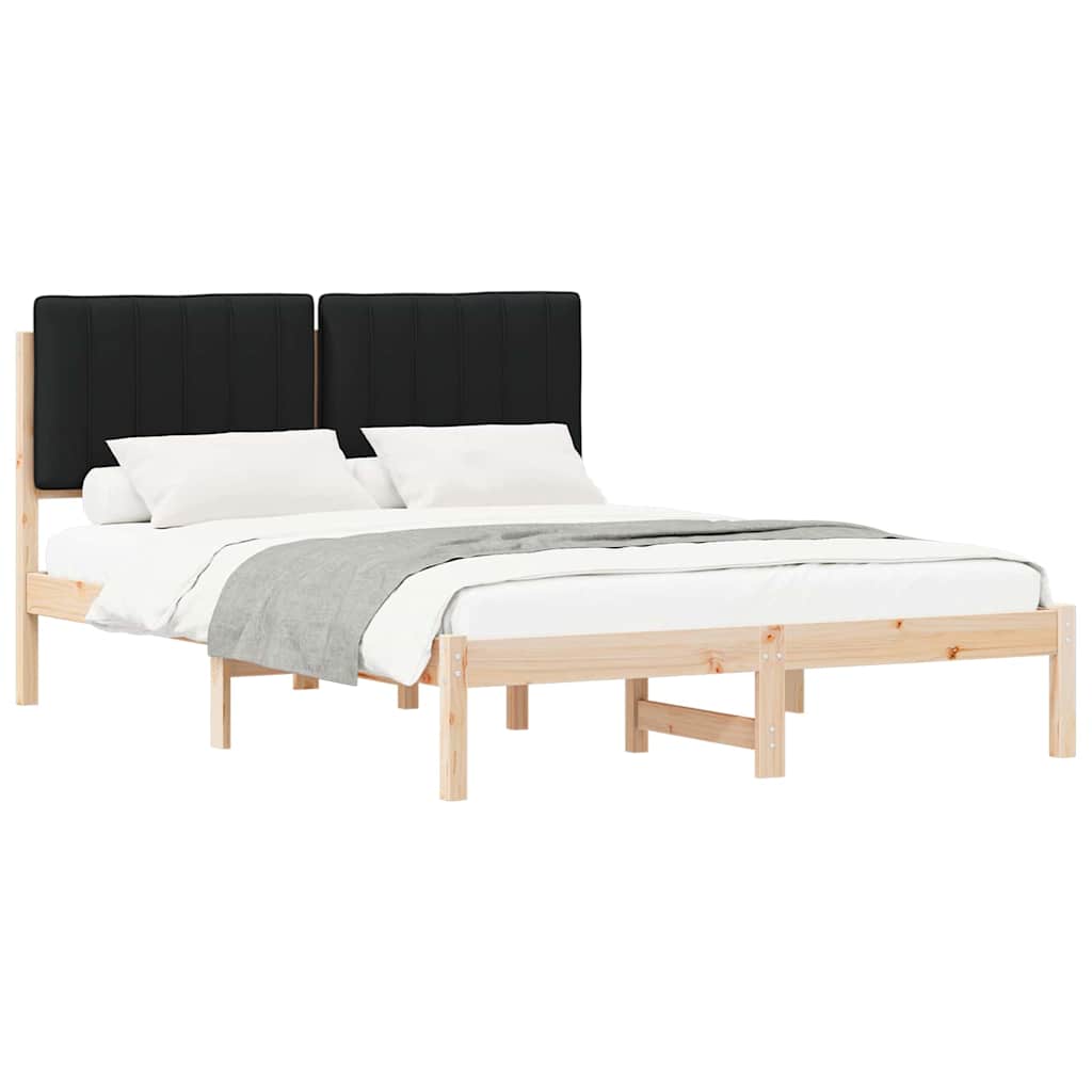 Bettgestell mit gepolstertem Kopfteil Hellgrau 200 x 200 cm