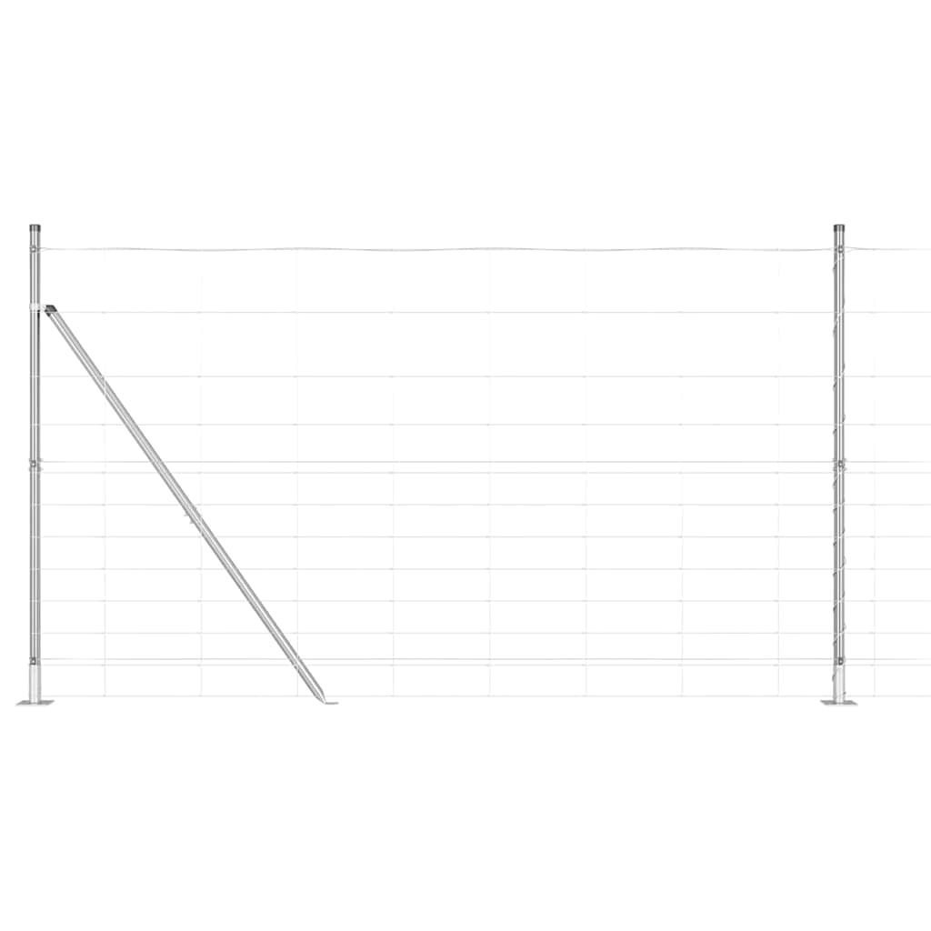 Ground Fix Geschweißter Drahtzaun 25 x 0,8 m Silber Netz