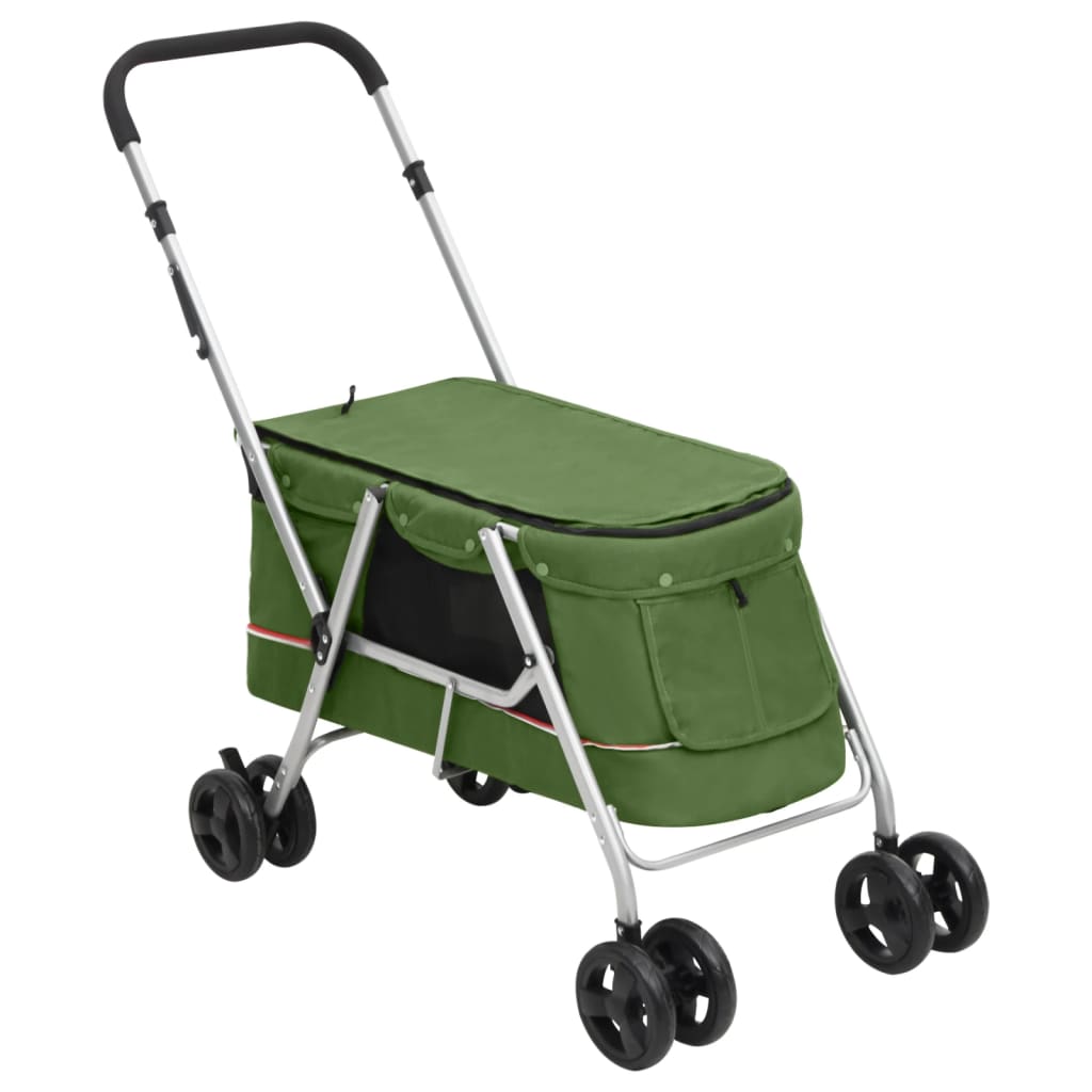 Hundewagen Faltbar Grau 100x49x96 cm Leinenstoff