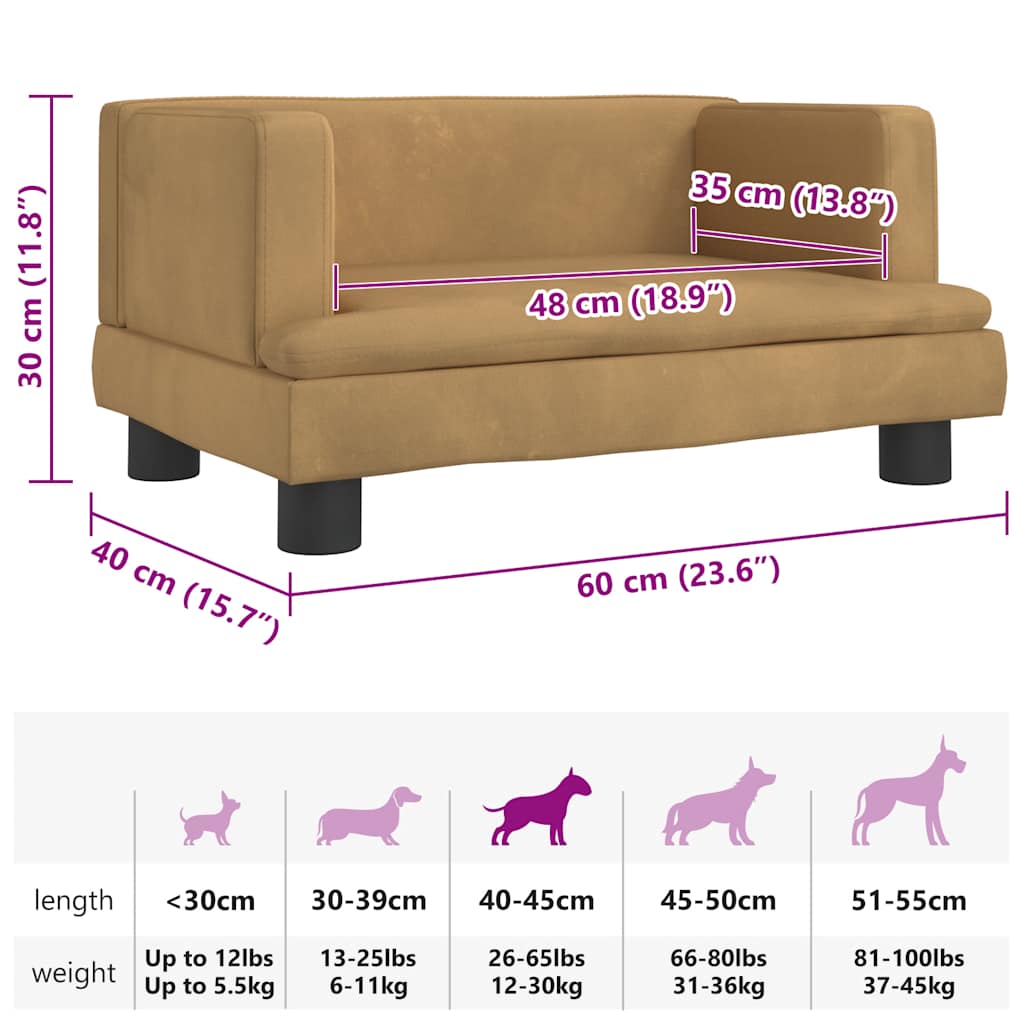 Hundebett Blau 80x45x30 cm Samt