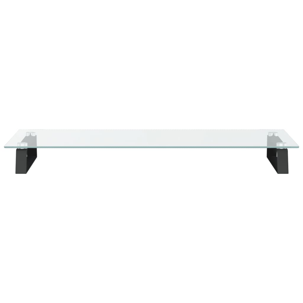Monitorständer Weiß 60x20x8 cm Hartglas und Metall