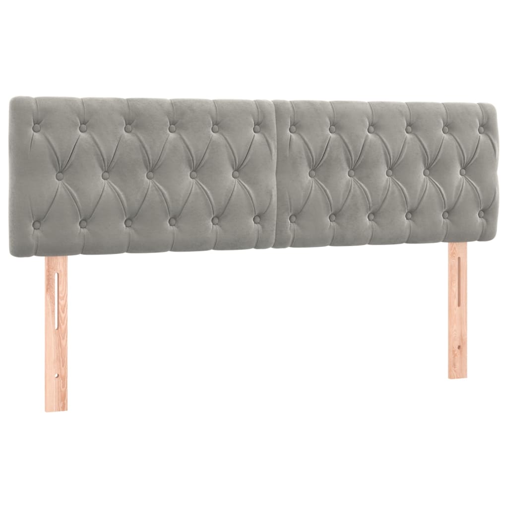 Kopfteil Hellgrau 80x7x118/128 cm Samt