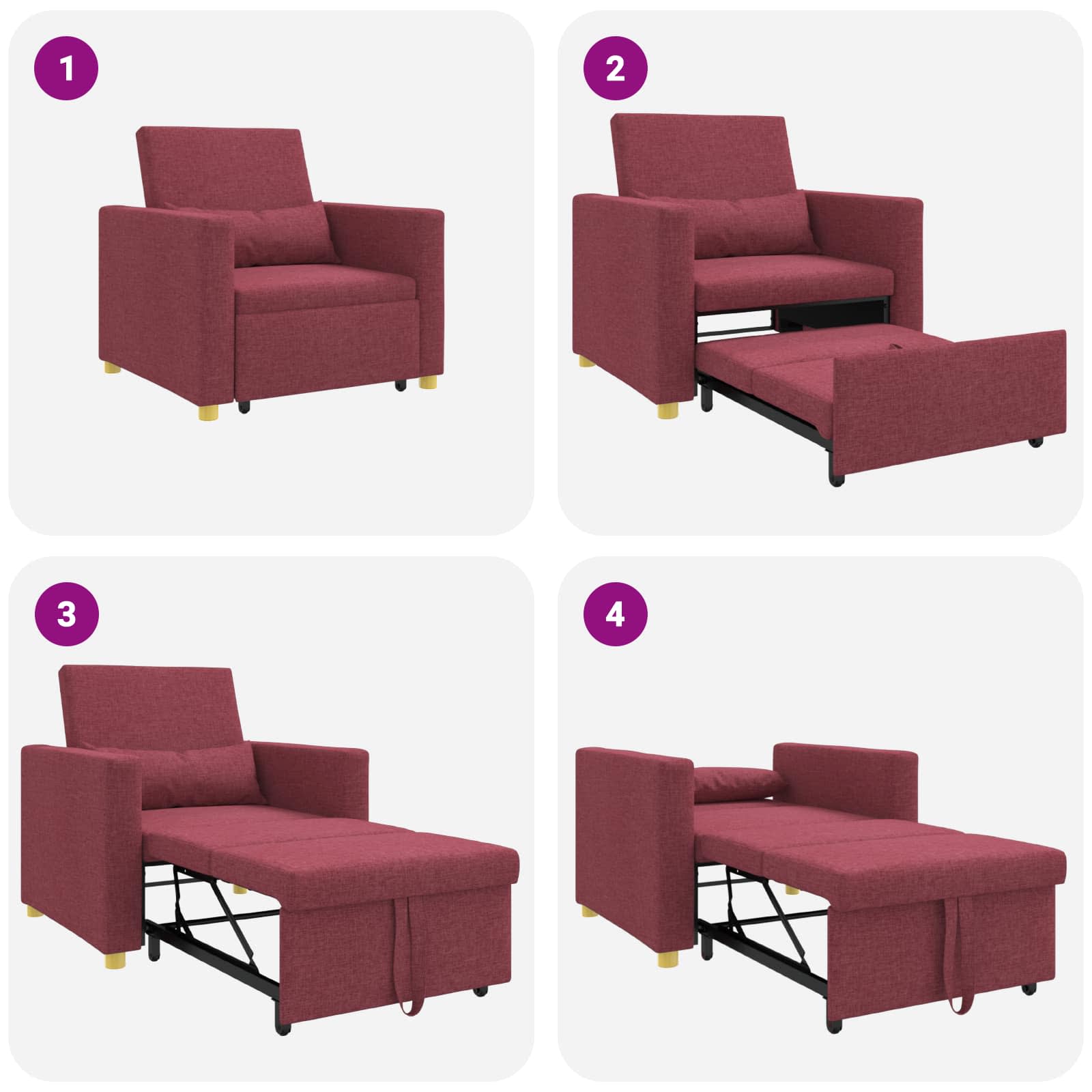 Ausziehbare Schlafcouch Einzel Hellgrau 90 x 165 x 87 cm Stoff