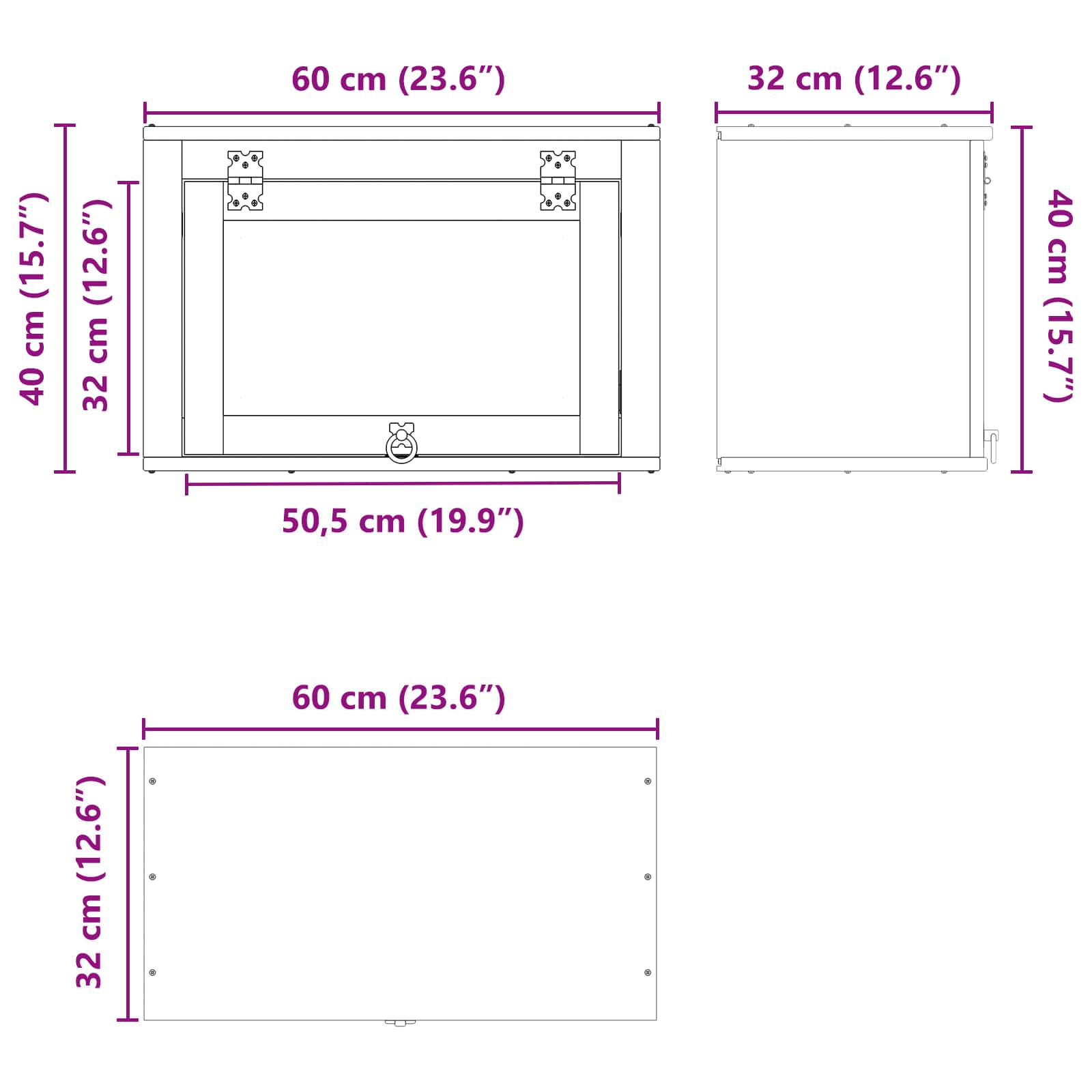 Schrank SKI Honigbraun 60 x 46 x 81,5 cm Massives Kiefernholz