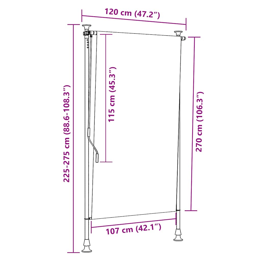 Außenrollo 100 x 270 cm Anthrazit