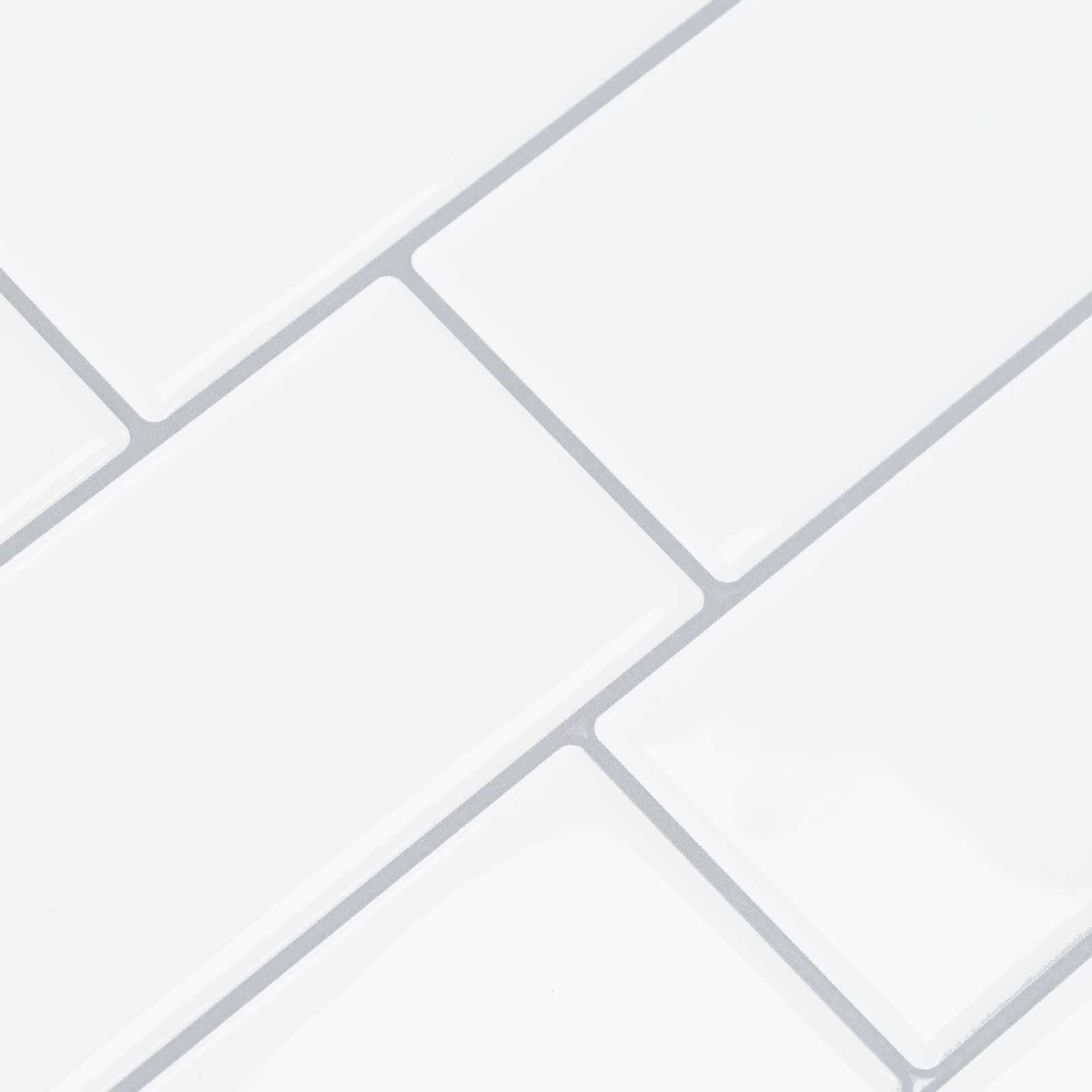 U-Bahn-Fliese 10 pcs Weiß Grau 29 x 21 cm Polyurethan und PET