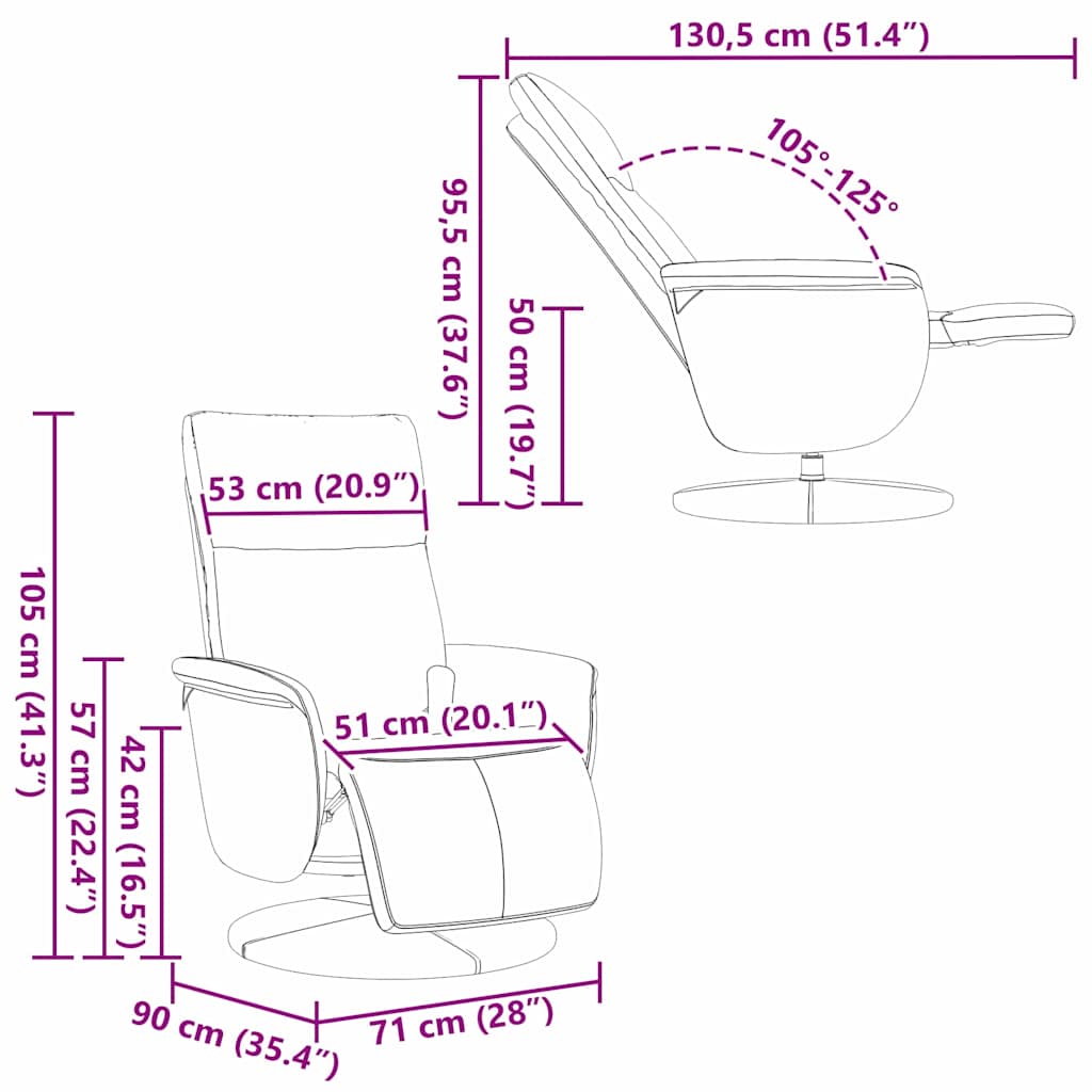Massage Relaxsessel Schwarz 71 x 90 x 105 cm Kunstleder