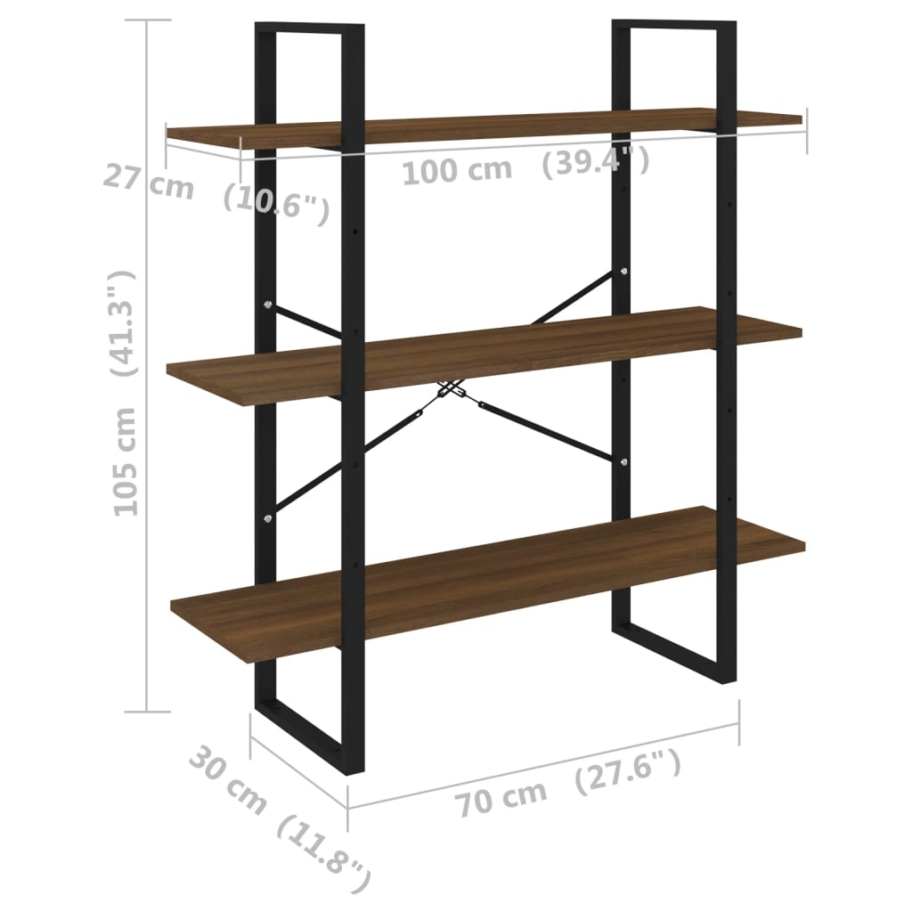 Bücherregal Weiß 100x30x105 cm Holzwerkstoff