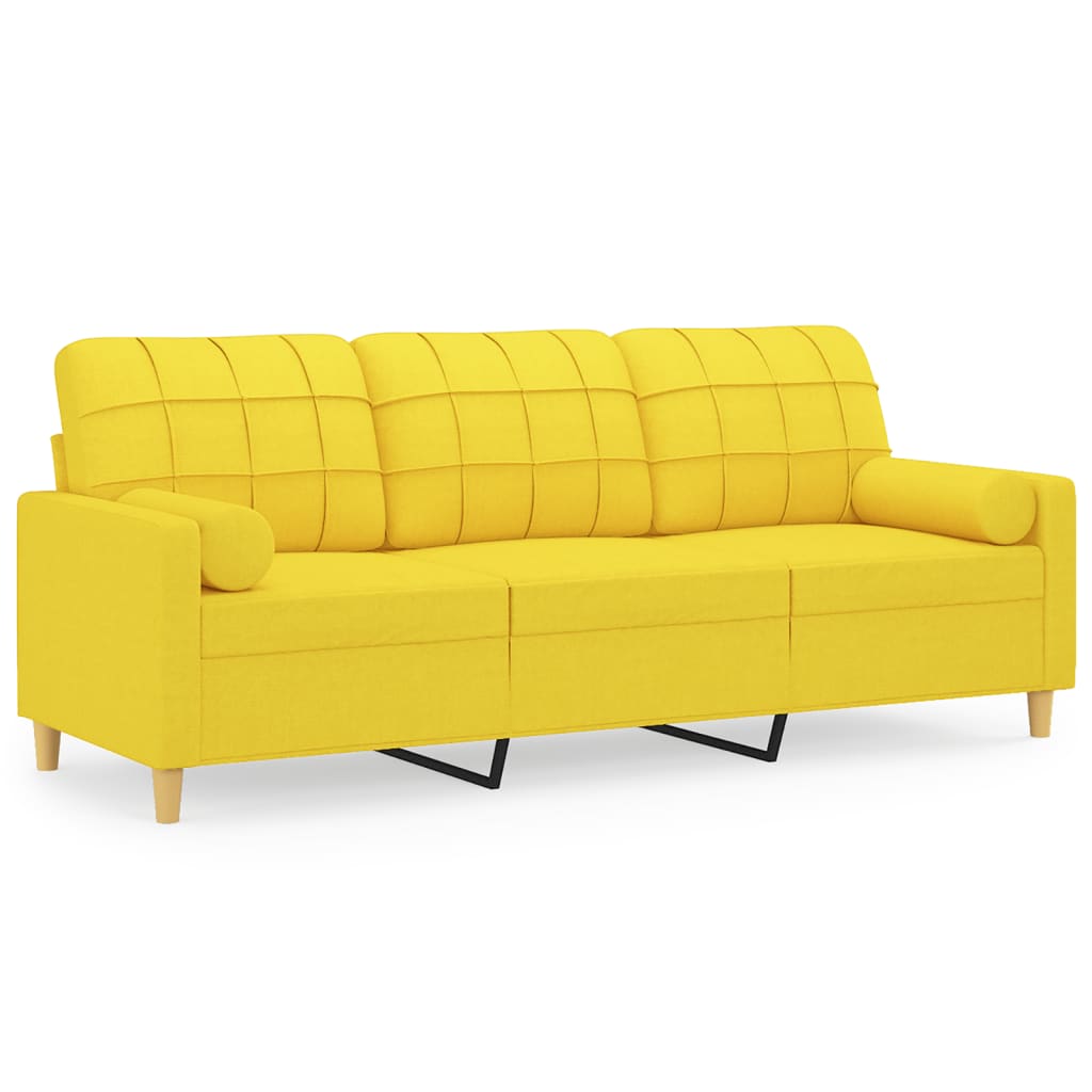 2-Sitzer-Sofa mit Zierkissen Braun 120 cm Stoff