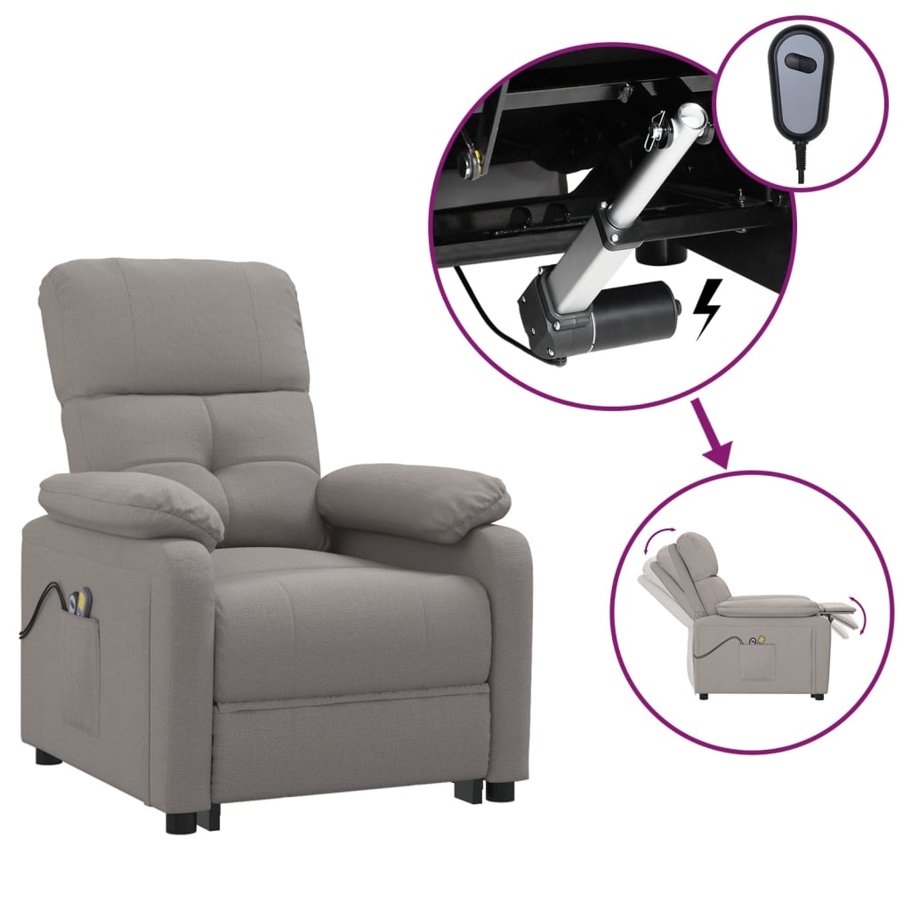 Massagesessel Elektrisch Dunkelgrau Stoff