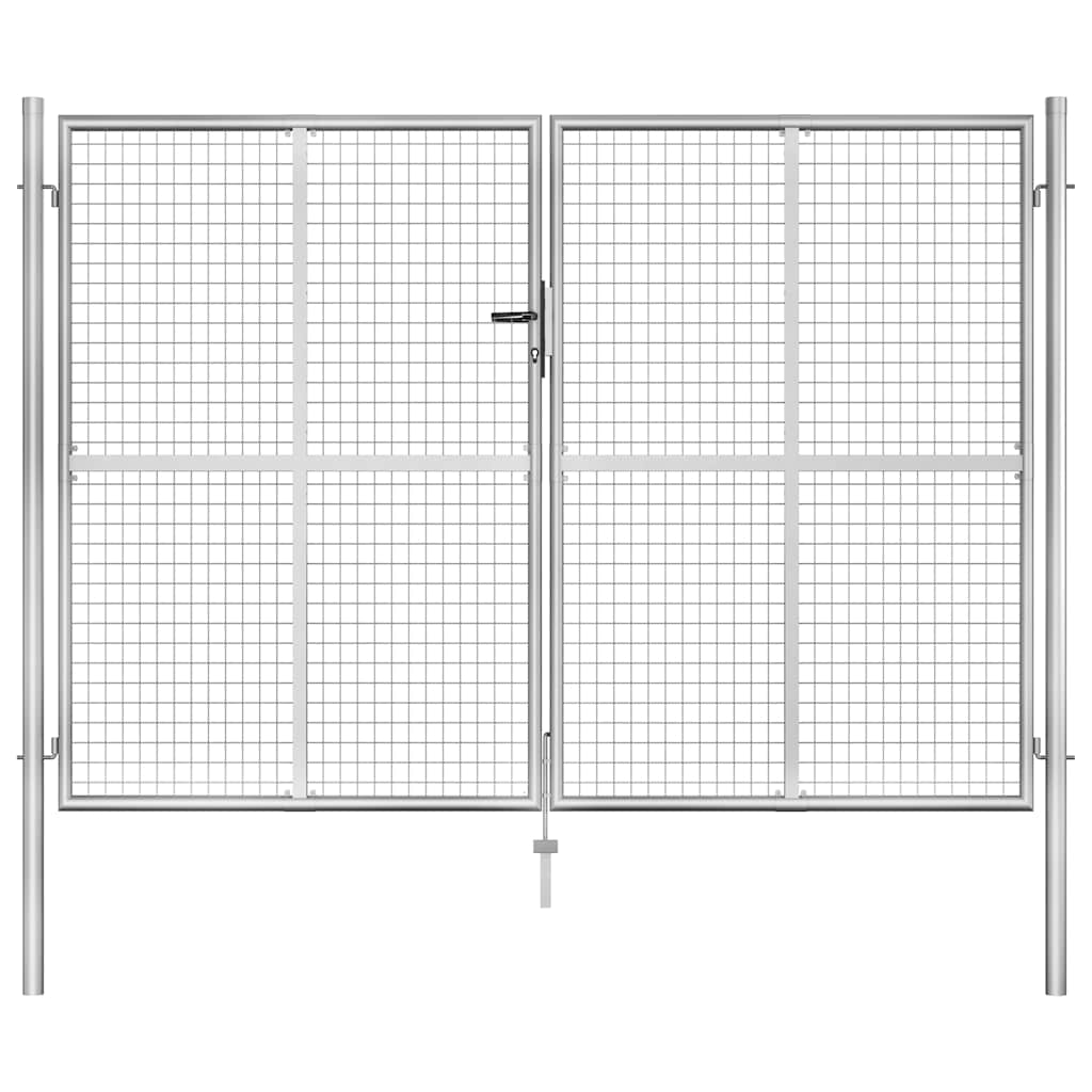 Gartentor verzinkter Stahl 100 x 75 cm Silber