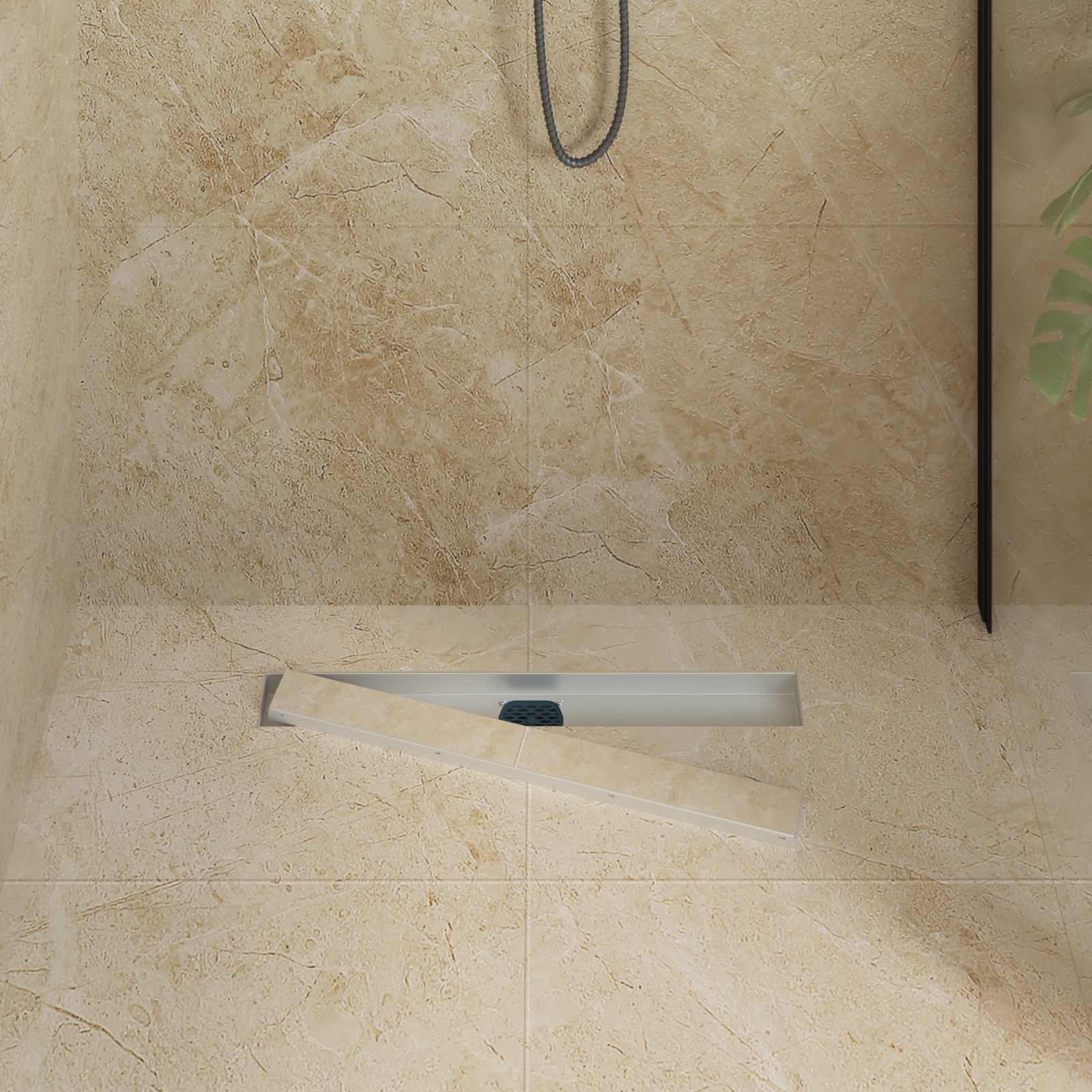 Duschablauf 2-in-1 mit 360° Siphon Silber 54 x 11 x 9,5 cm