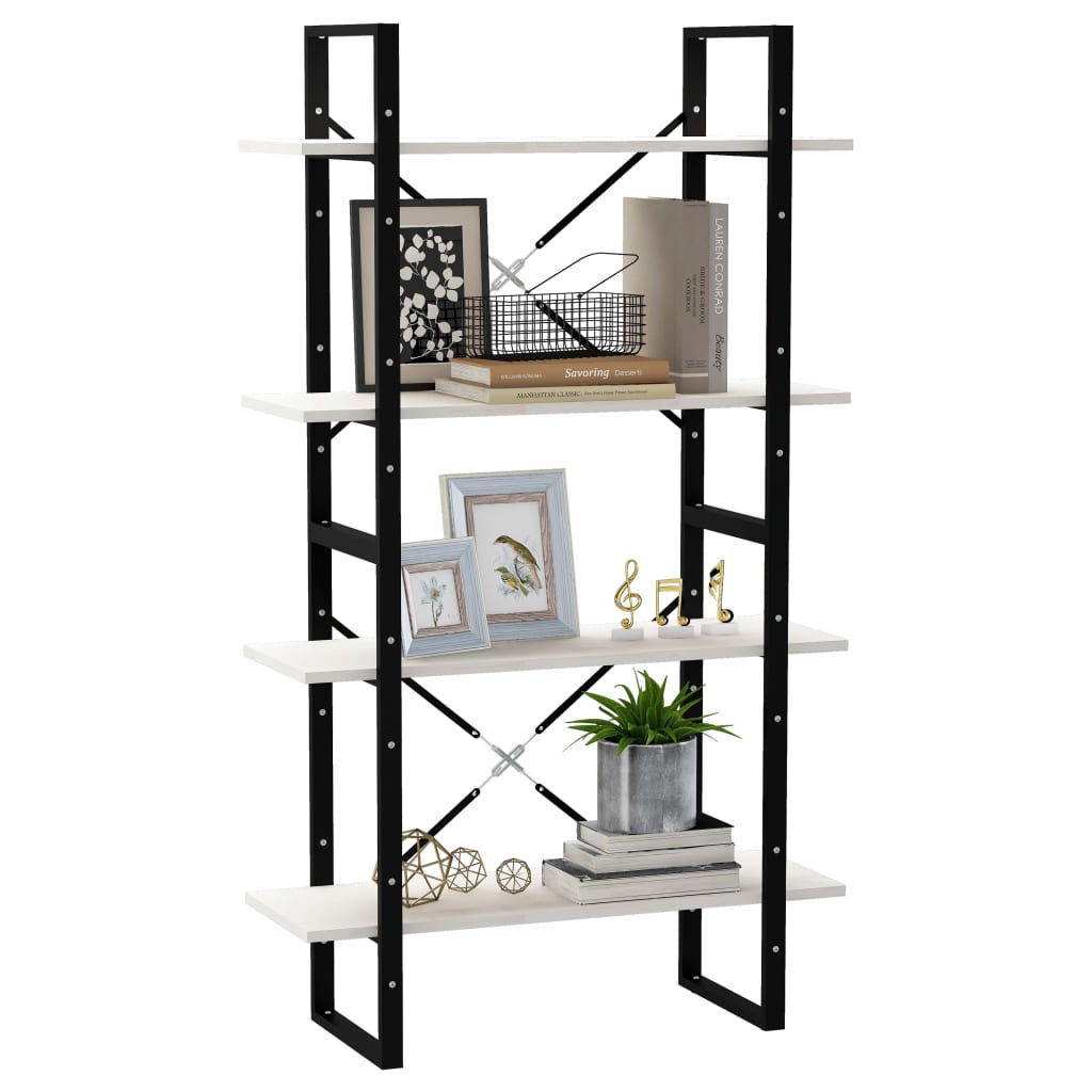 Bücherregal 2 Fächer Weiß 80x30x70 cm Holzwerkstoff