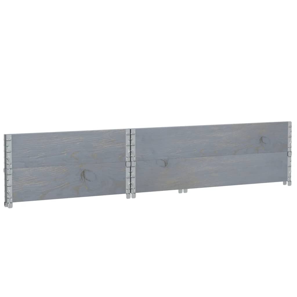 Paletten-Aufsatzrahmen Schwarz 80x60 cm Massivholz Kiefer