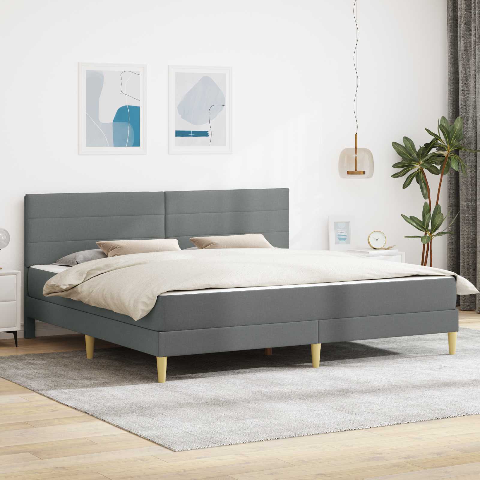 Bettrahmen Hellgrau 80 x 200 cm Polyester