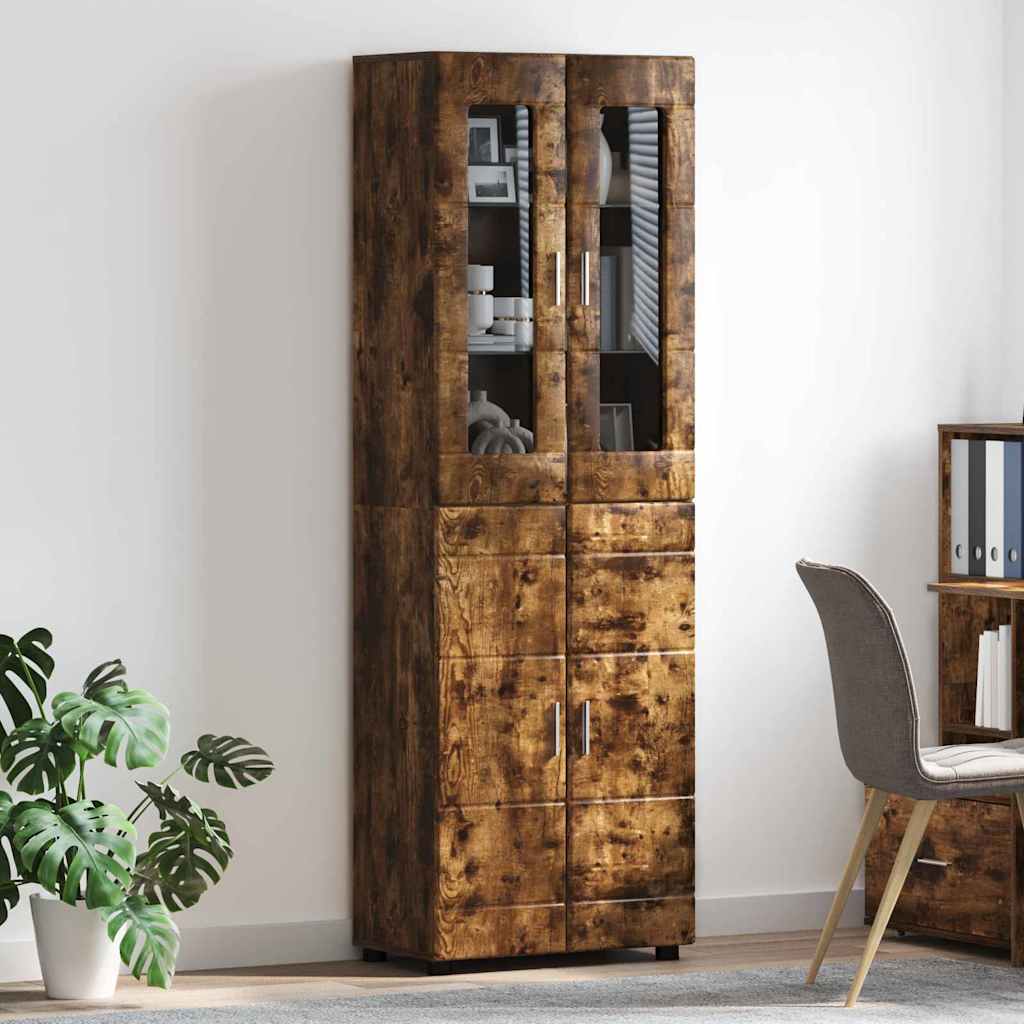 Highboard mit Regal FLORIN Weiß 60 x 35 x 182 cm Holzwerkstoff