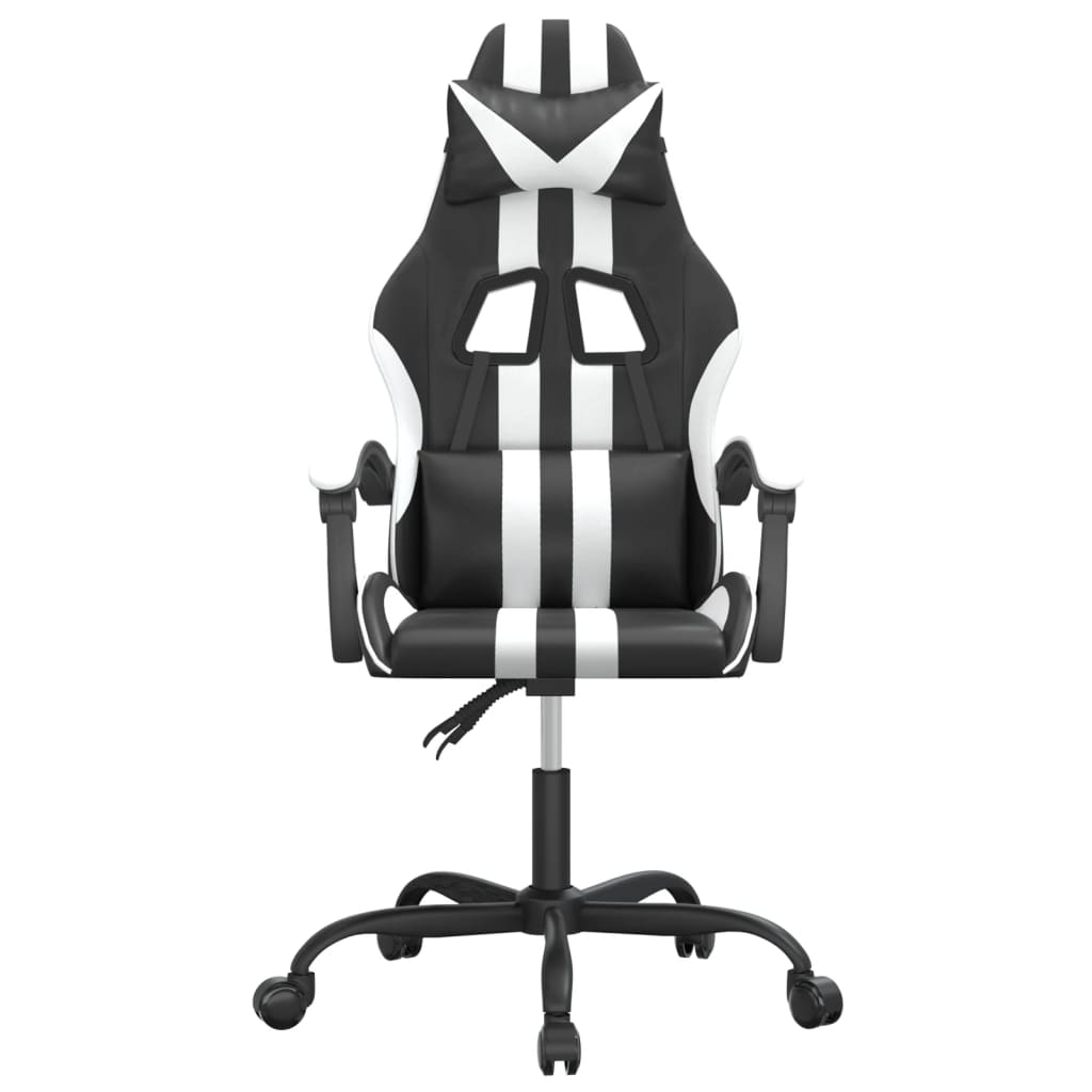 Gaming-Stuhl Drehbar Schwarz und Blau Kunstleder