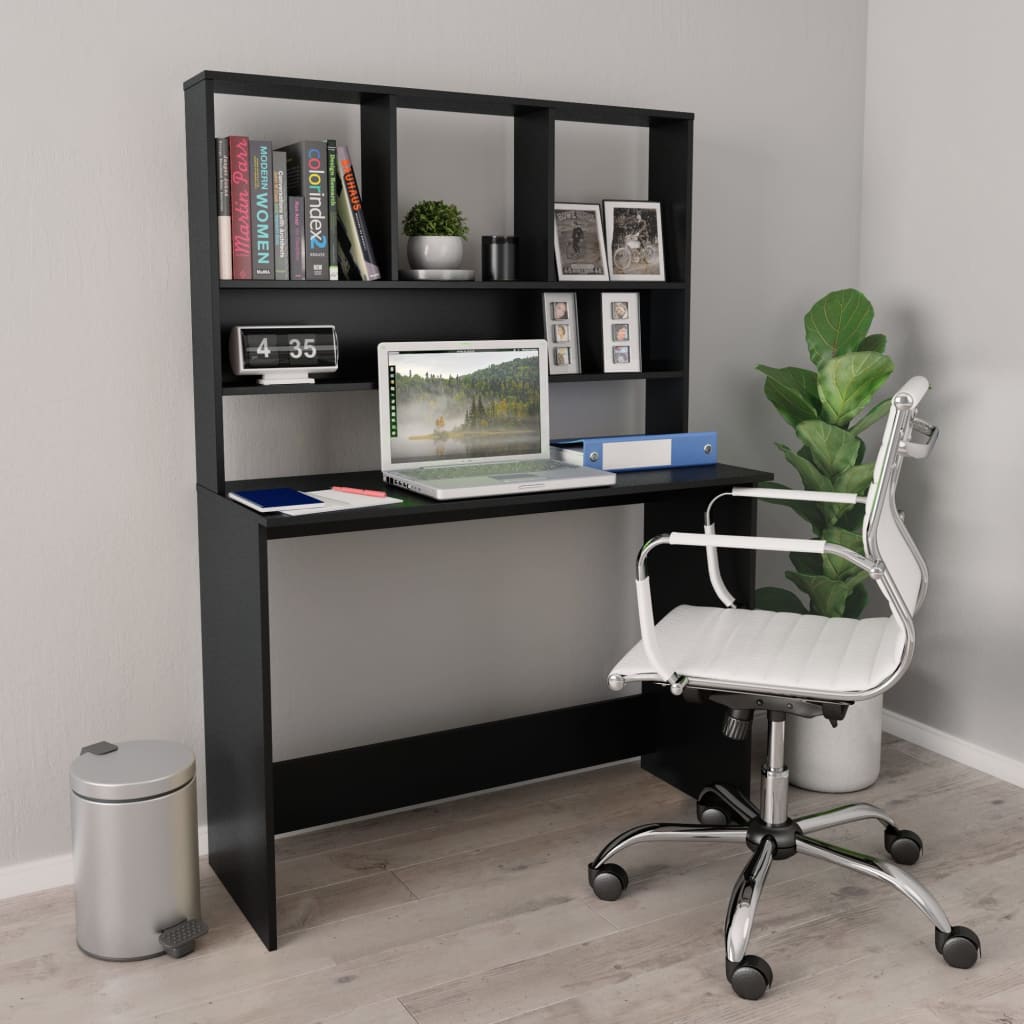 Schreibtisch mit Regalen Weiß 110x45x157 cm Holzwerkstoff