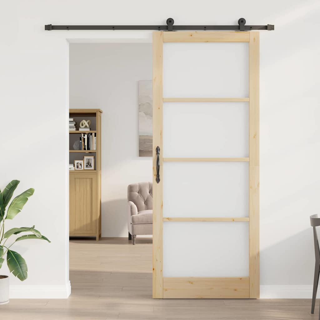 Schiebetür ORKDAL Natürlich und Schwarz 61 x 198,5 cm
