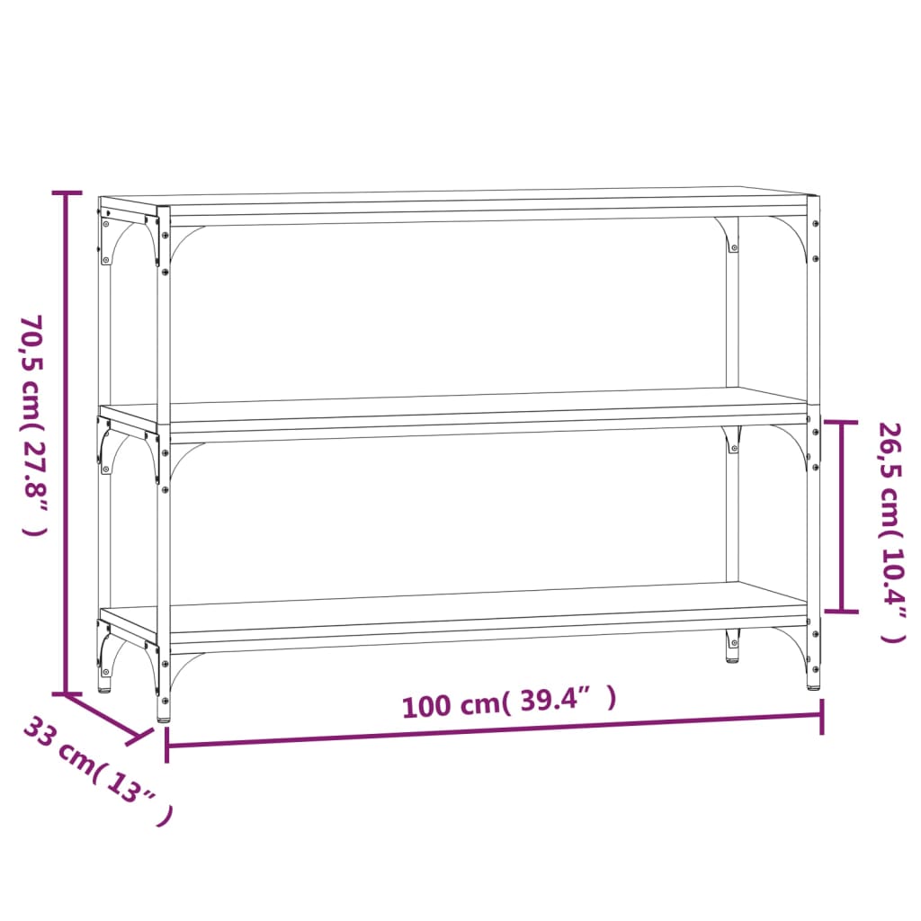 Bücherregal Schwarz 40x33x70,5 cm Holzwerkstoff und Stahl