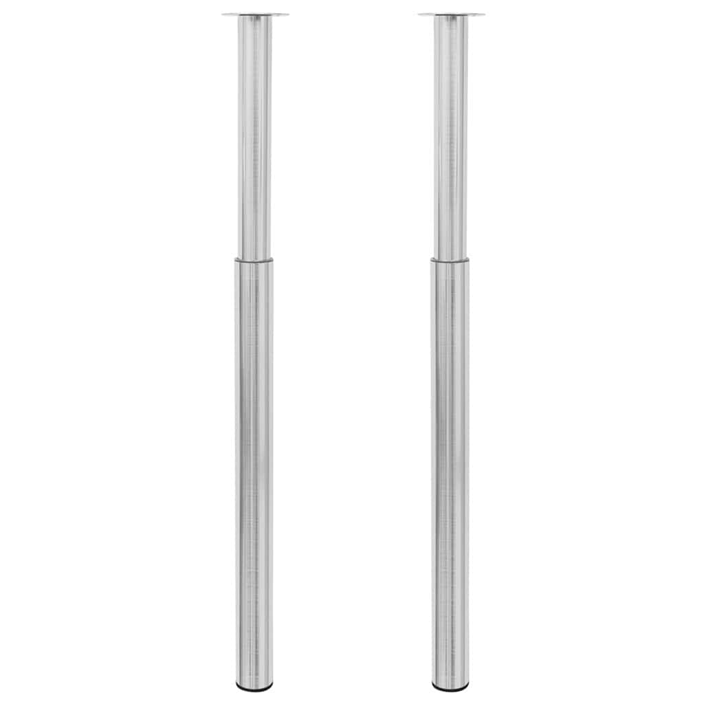 2 x Teleskopfuß Tischfuß Stützfuß Tischbein Chrom 710 mm-1100 mm