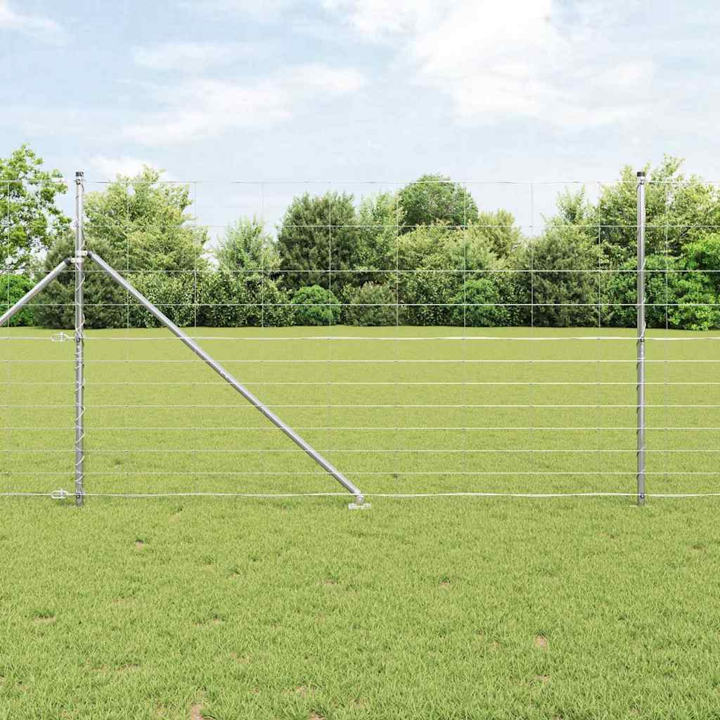 Ground Fix Geschweißter Drahtzaun 25 x 0,8 m Silber Netz