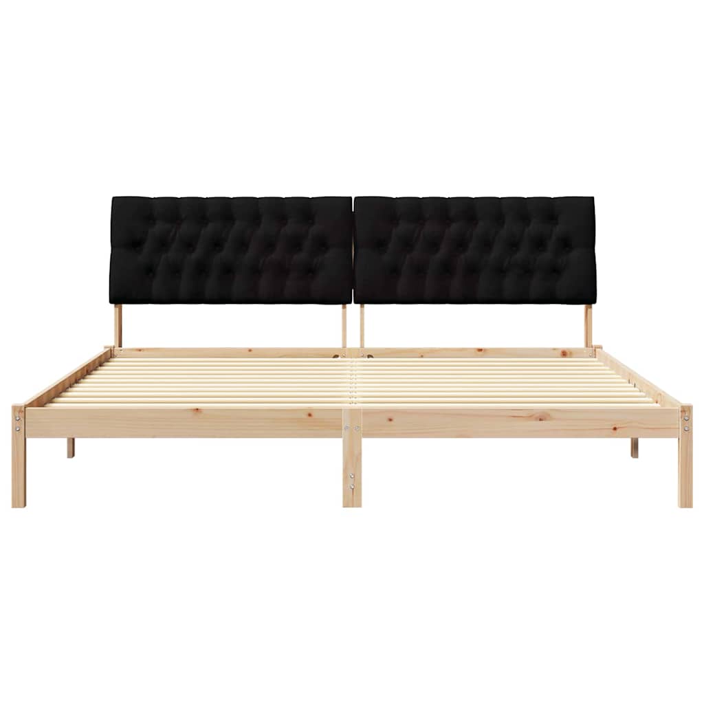 Bettgestell mit gepolstertem Kopfteil Braun 200 x 200 cm