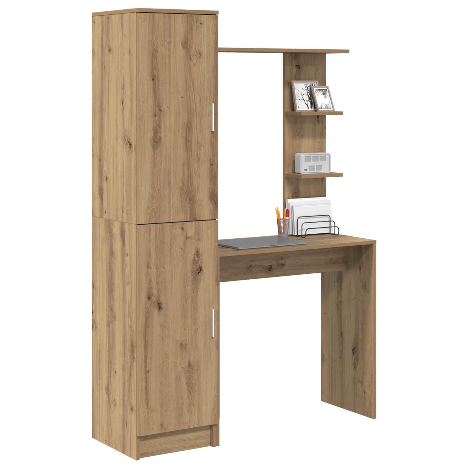 Schreibtisch 2 pcs Schwarz Eichen-Optik