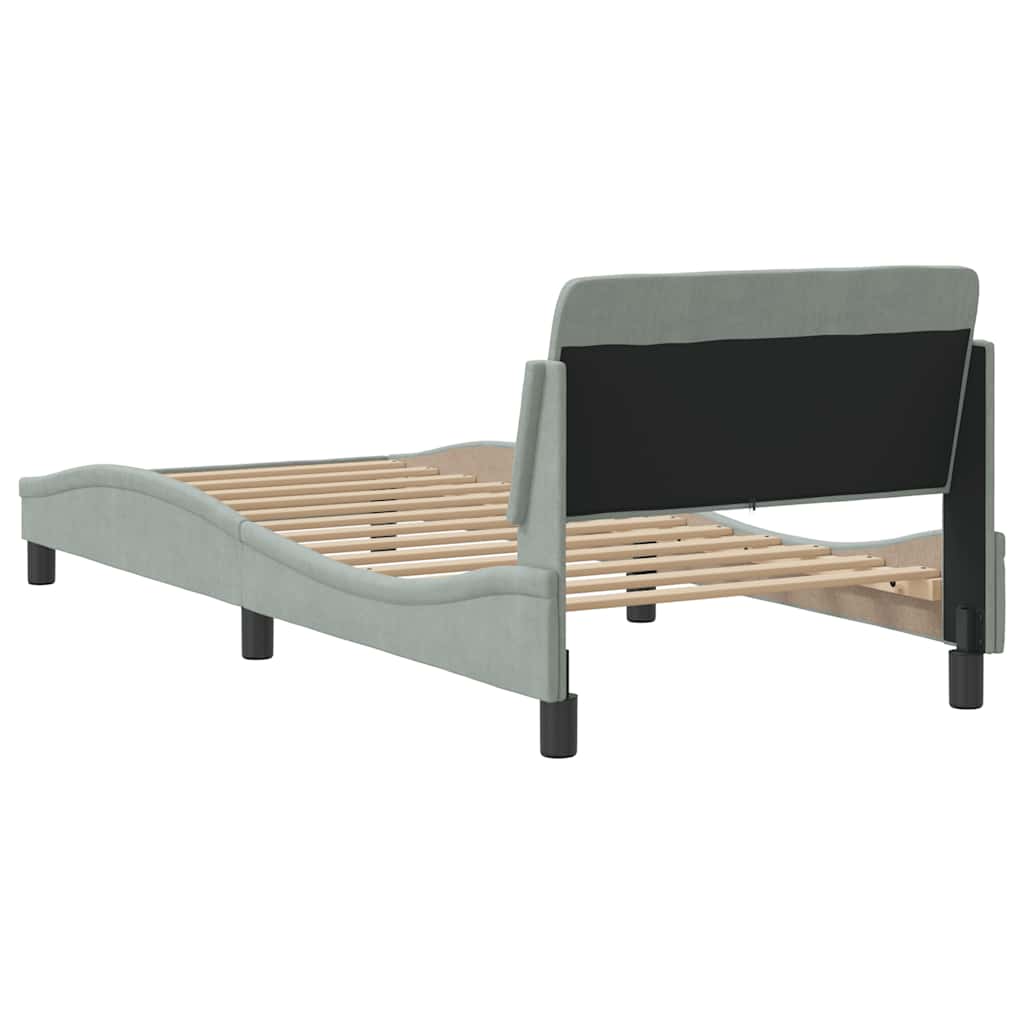 Bettgestell "Dover" Hellgrau 80x200 cm Samt
