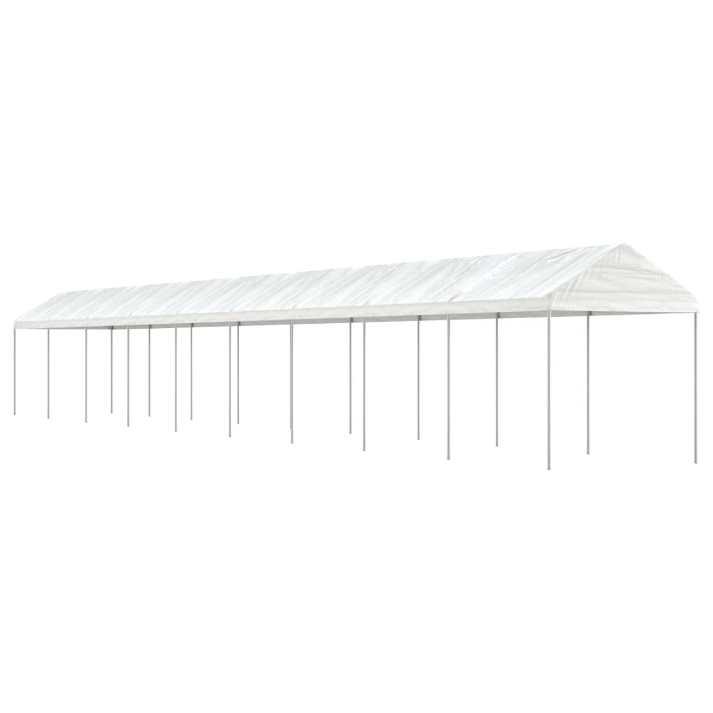 Pavillon mit Dach Weiß 4,46x2,28x2,69 m Polyethylen