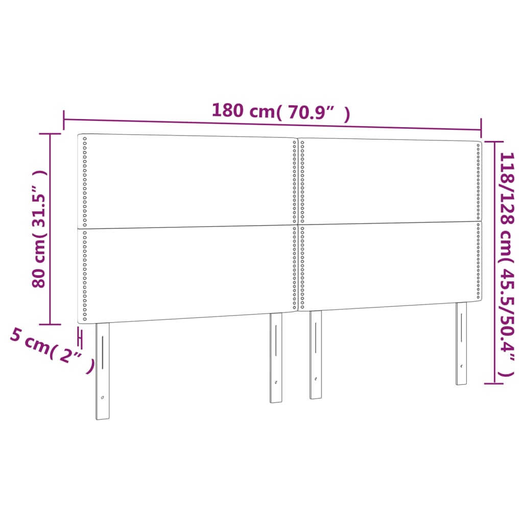 Kopfteil Dunkelgrau 80 x 5 x 118/128 cm Stoff