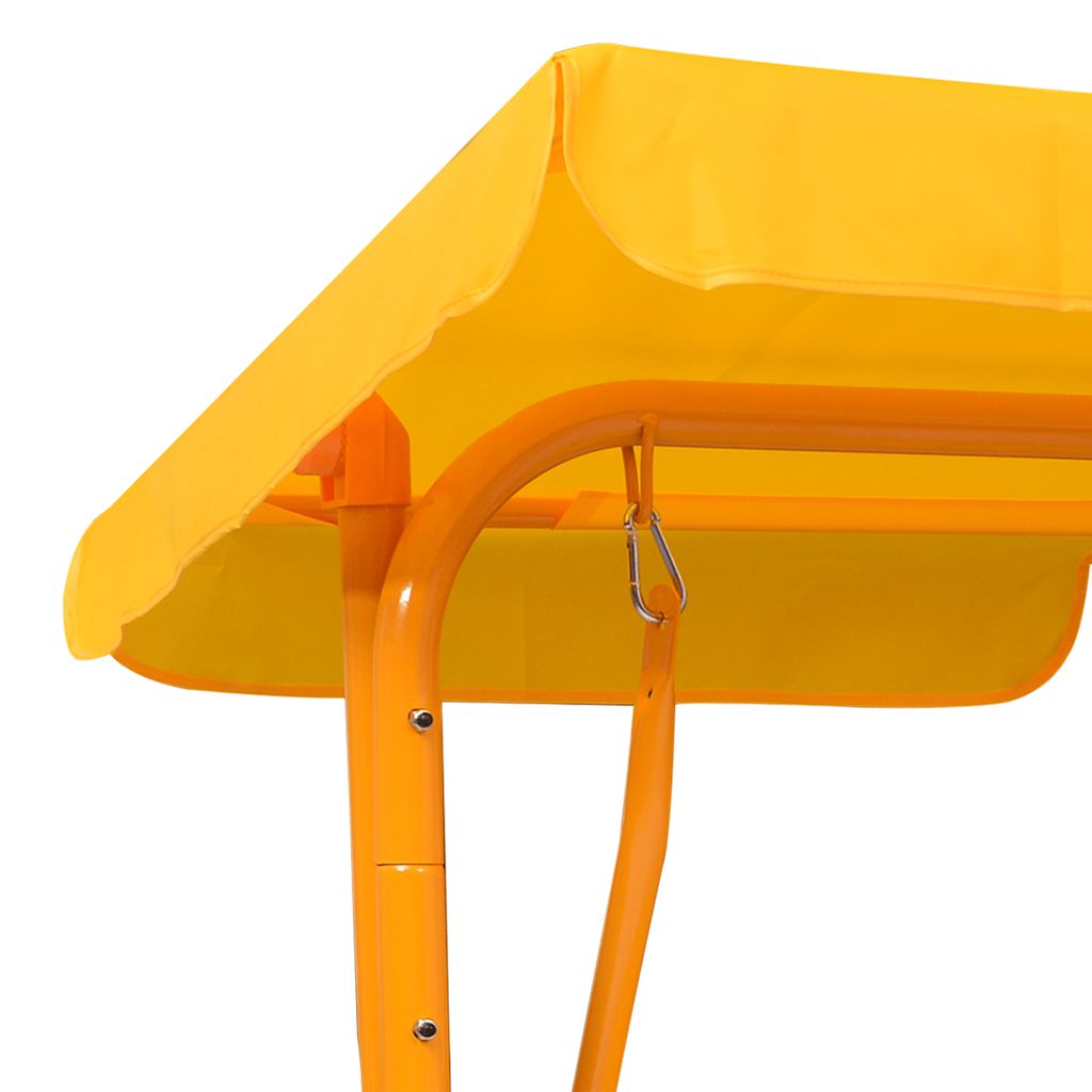 Kinder-Hollywoodschaukel Braun 115×75×110 cm Stoff