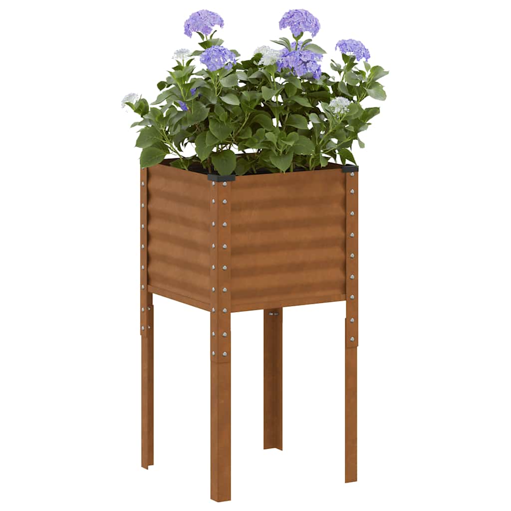 Garten-Pflanzgefäß Grün 45 x 45 x 88 cm Stahl