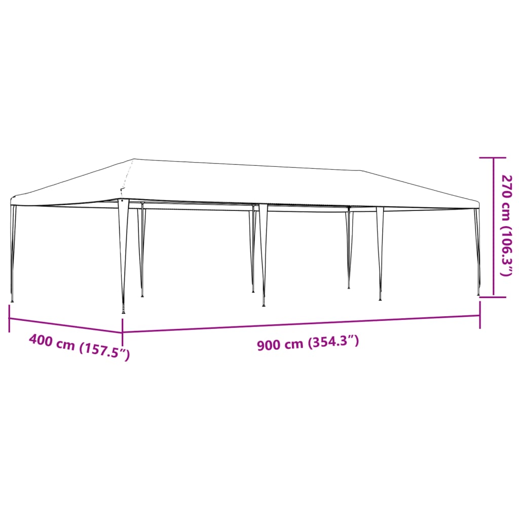 Party-Zelt 200 x 200 x 240 cm Rot PE und Stahl